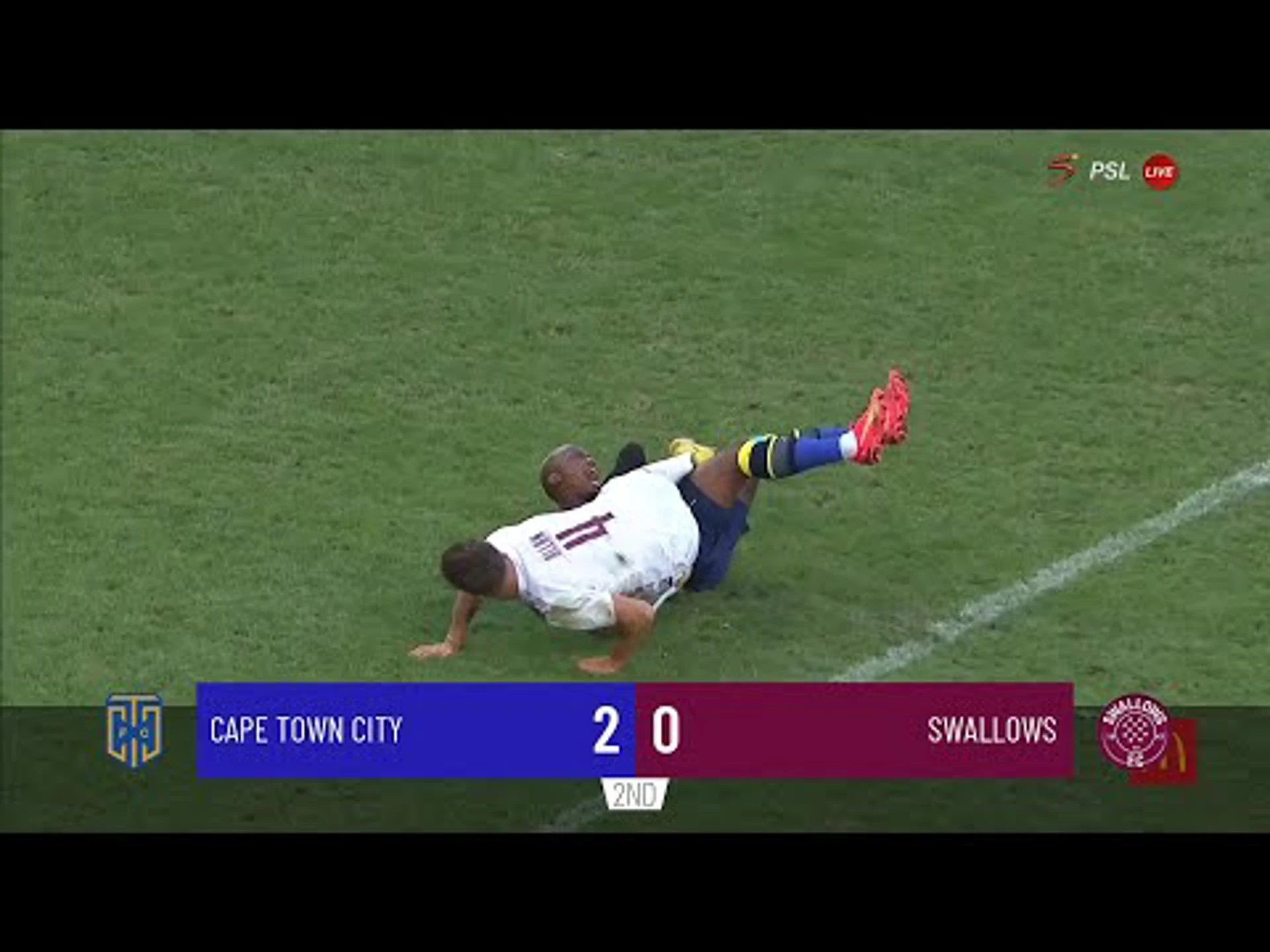 Keegan Allan with a Red Card vs. Cape Town City