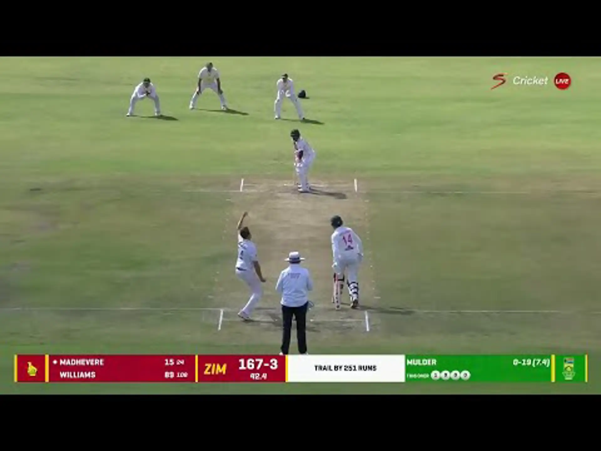 Zimbabwe v South Africa | 1st Test | 2nd Innings | Wiaan Mulder 4