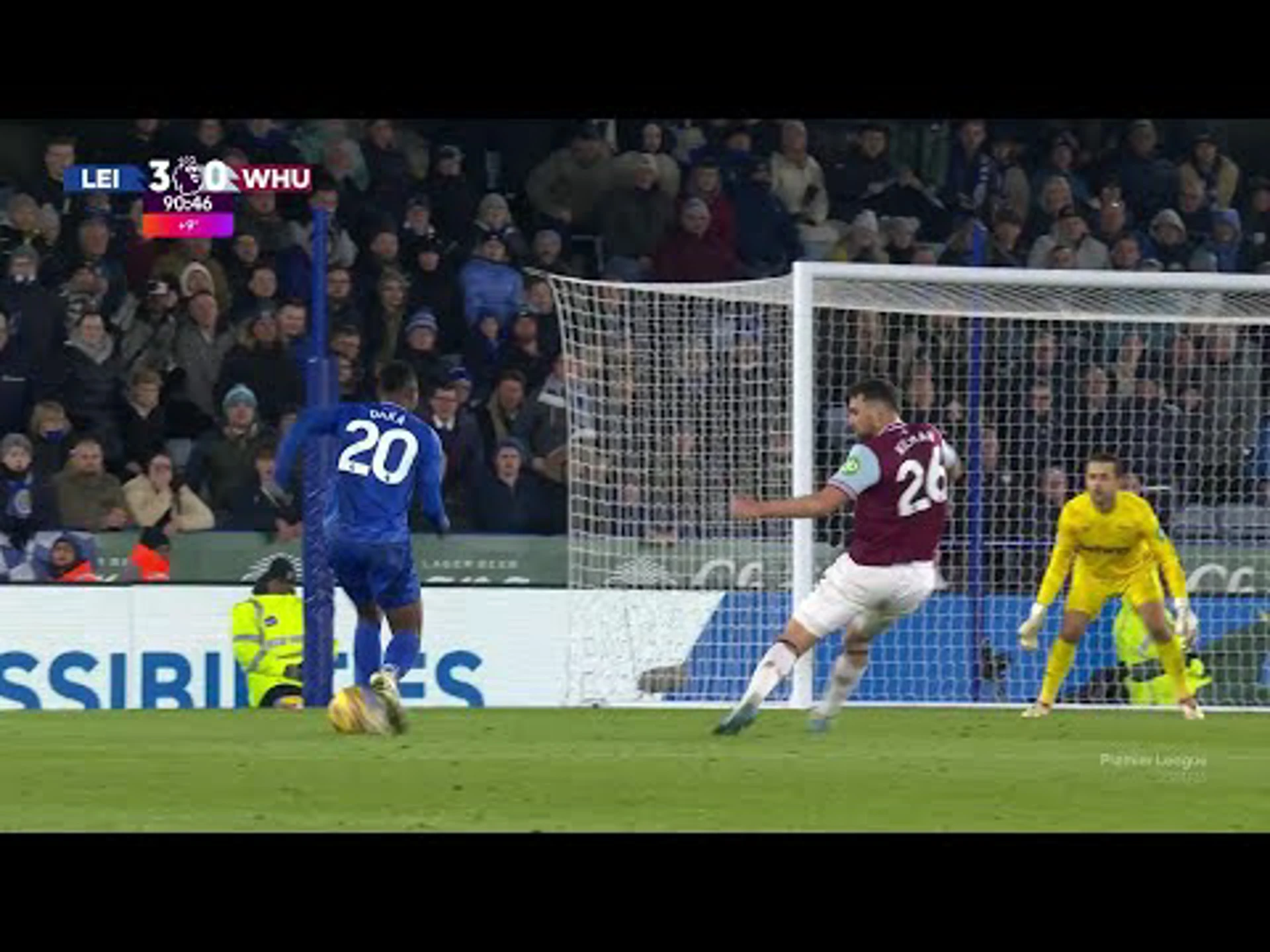 Patson Daka | 90ᵗʰ Minute Goal v West Ham