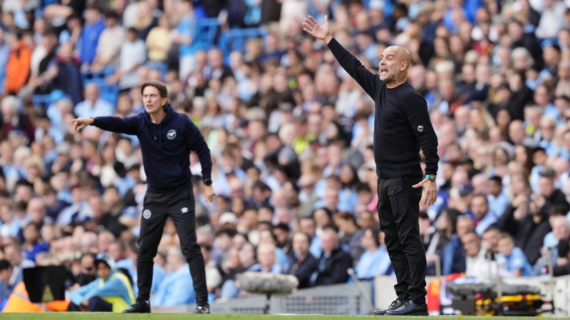 Guardiola hails Brentford boss Frank after Man City's narrow win