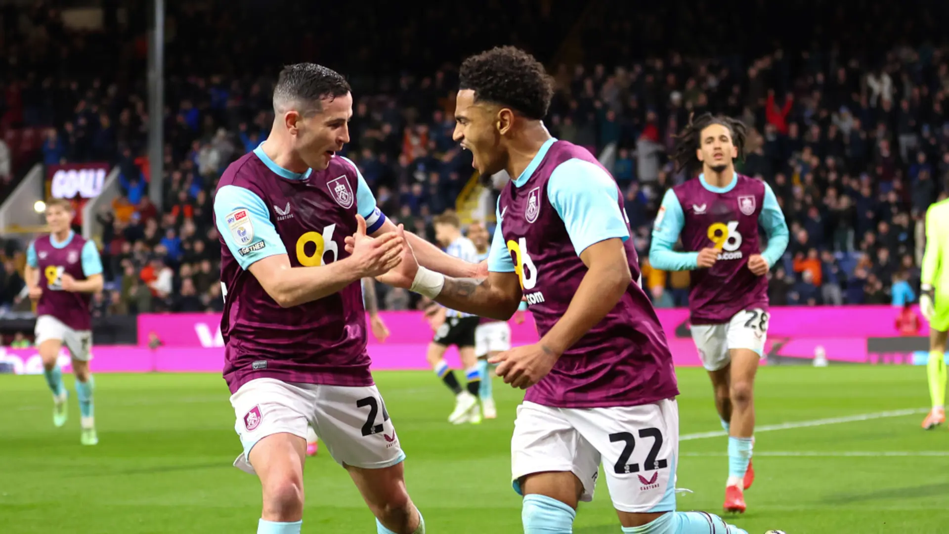 Burnley run riot to bolster promotion push