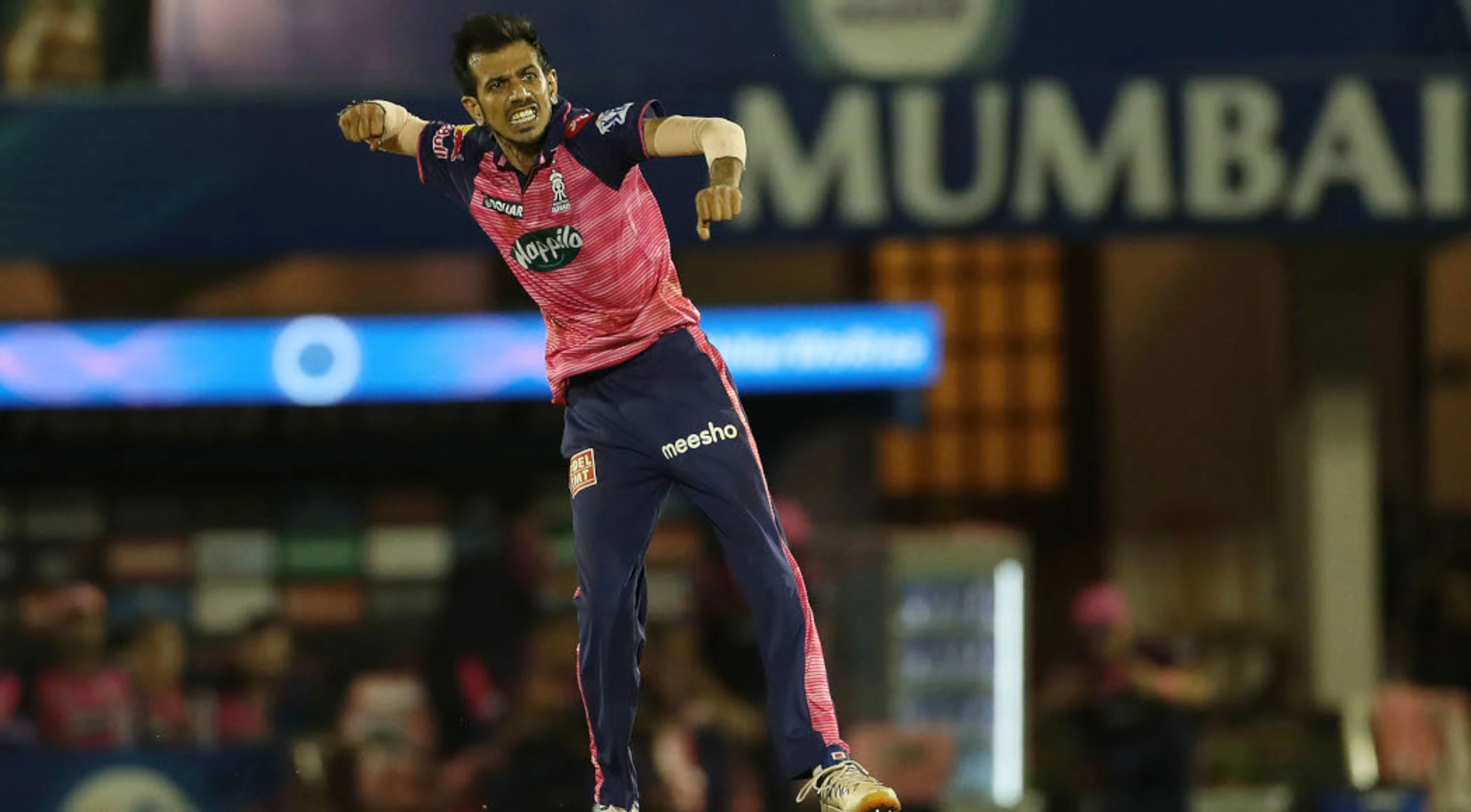 Rajasthan's Chahal celebrates hat-trick in signature style