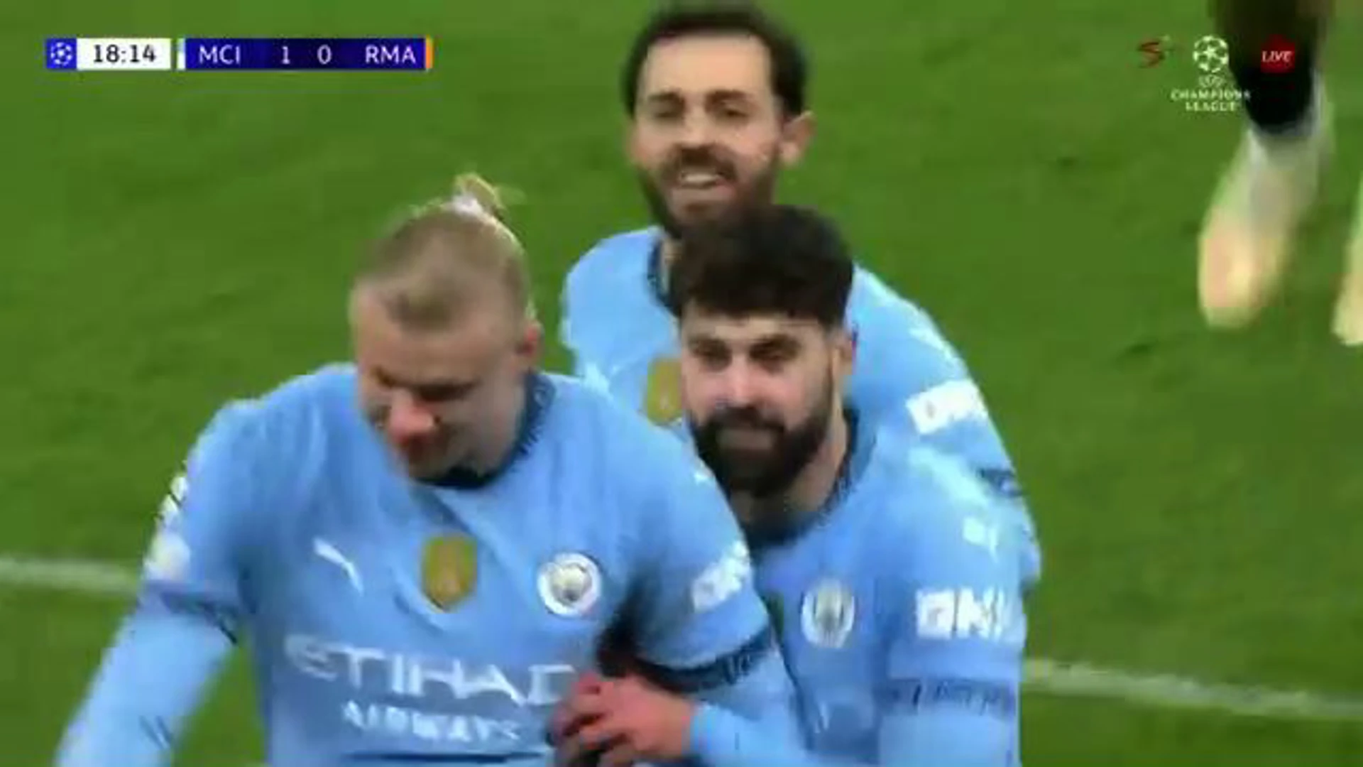 Erling Haaland Goal | Man City v Real Madrid | UEFA Champions League Knock-out Play-offs