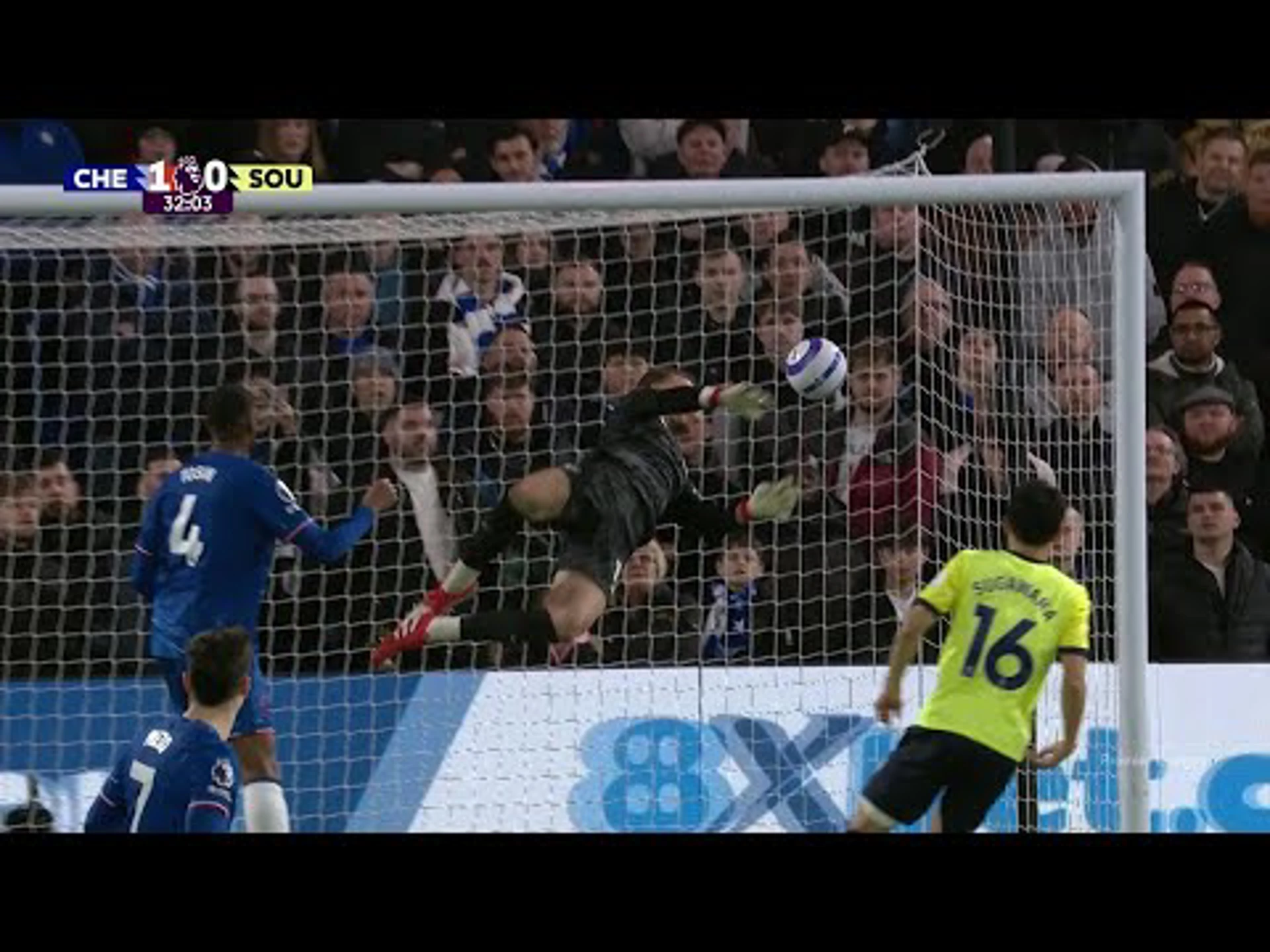 Filip Jørgensen | 32ⁿᵈ Minute Spectacular Gk Save v Southampton