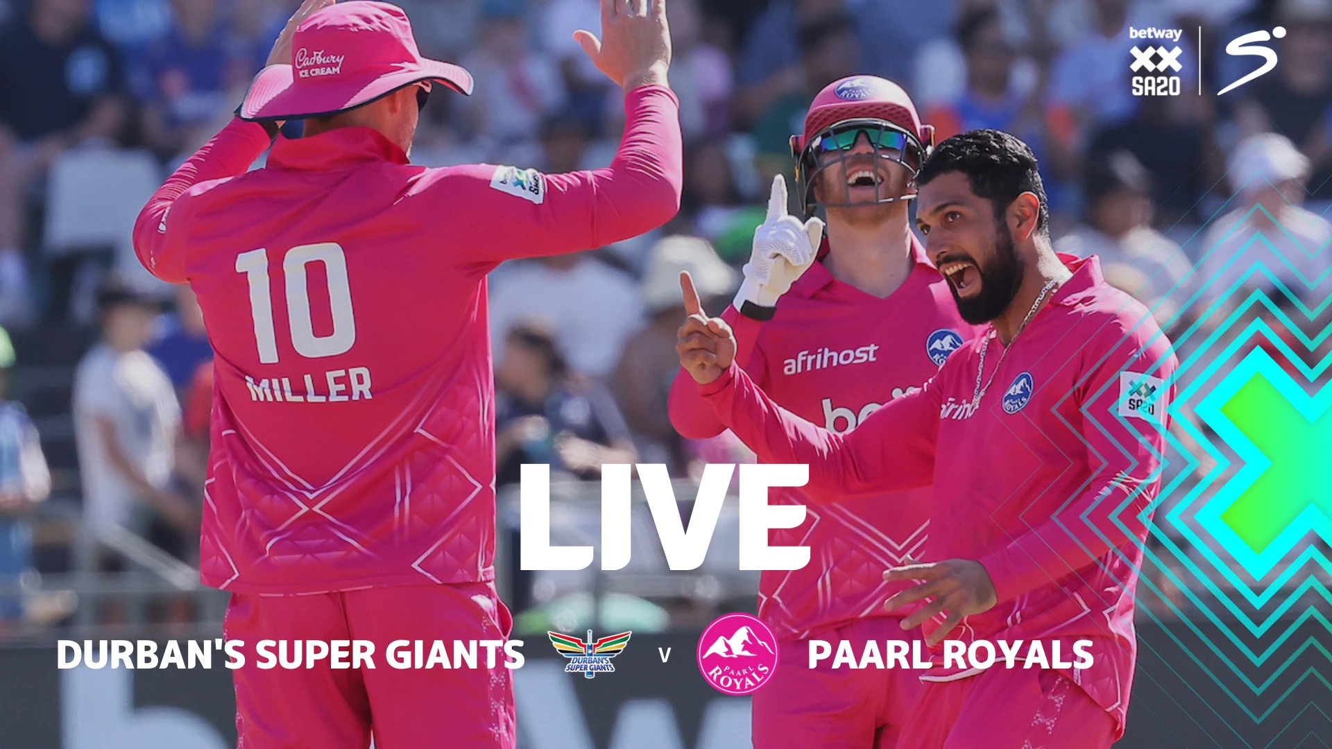 LIVE: SA20 - Durban's S Giants v Paarl Royals