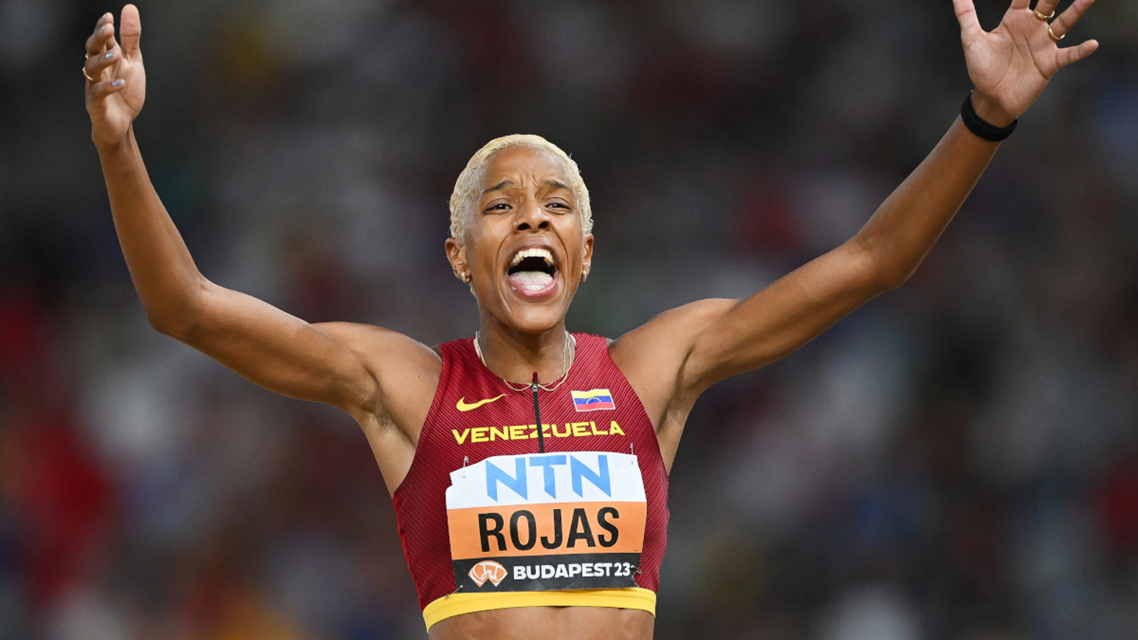 Venezuela's Rojas wins fourth straight world women's triple jump gold