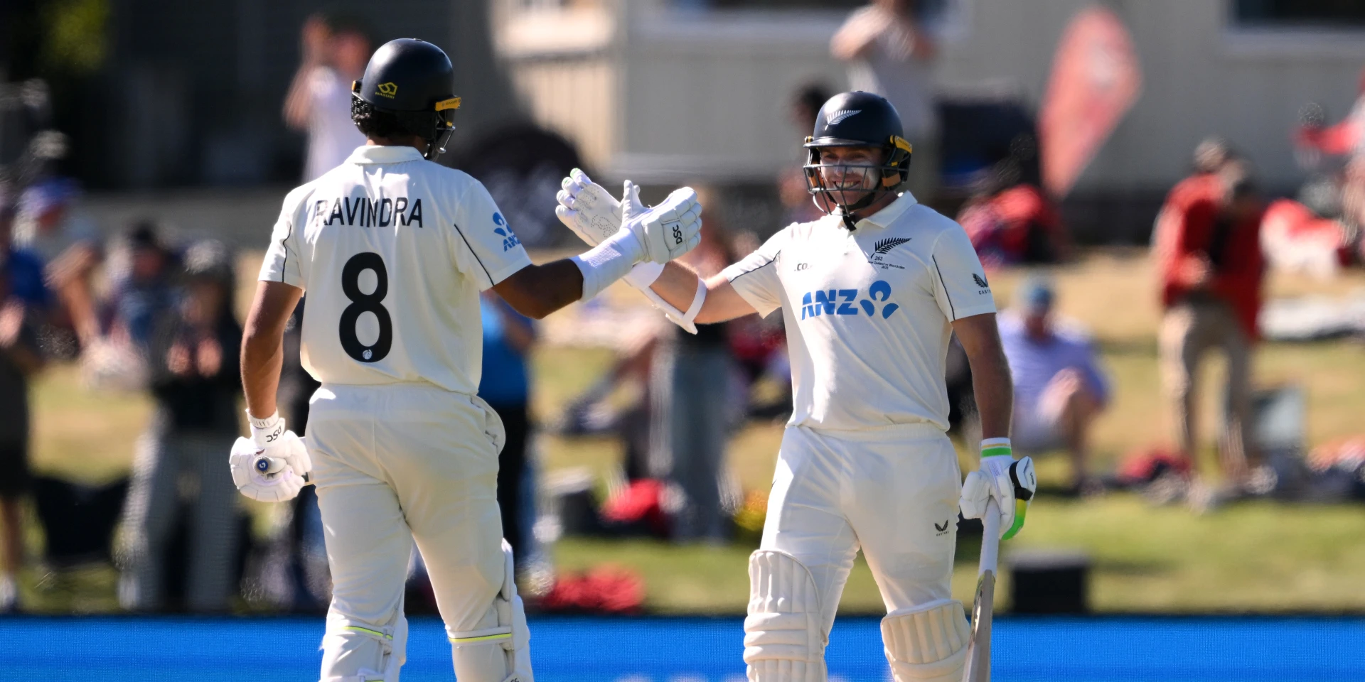 TWO TONS: Ravindra, Latham put NZ in command of WI test