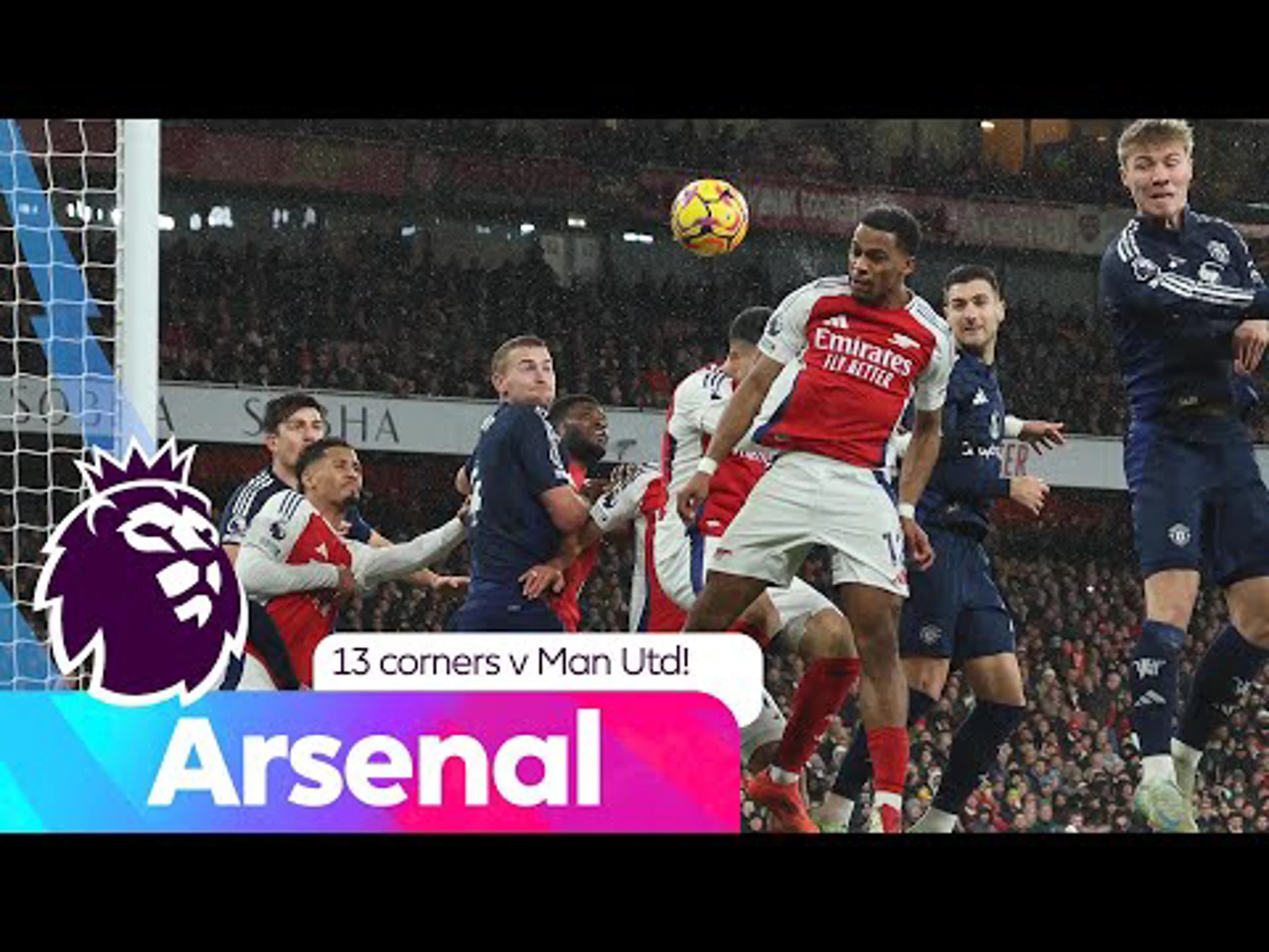 So dangerous | All 13 of Arsenal's corner kicks against Man United | Premier League