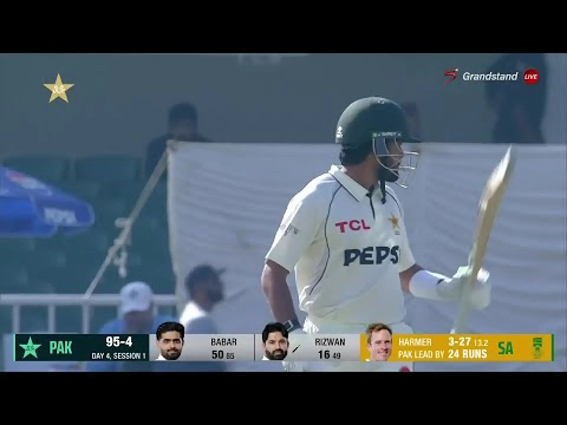 Pakistan v South Africa | 2nd Test | 3rd innings | Babar Azam 50