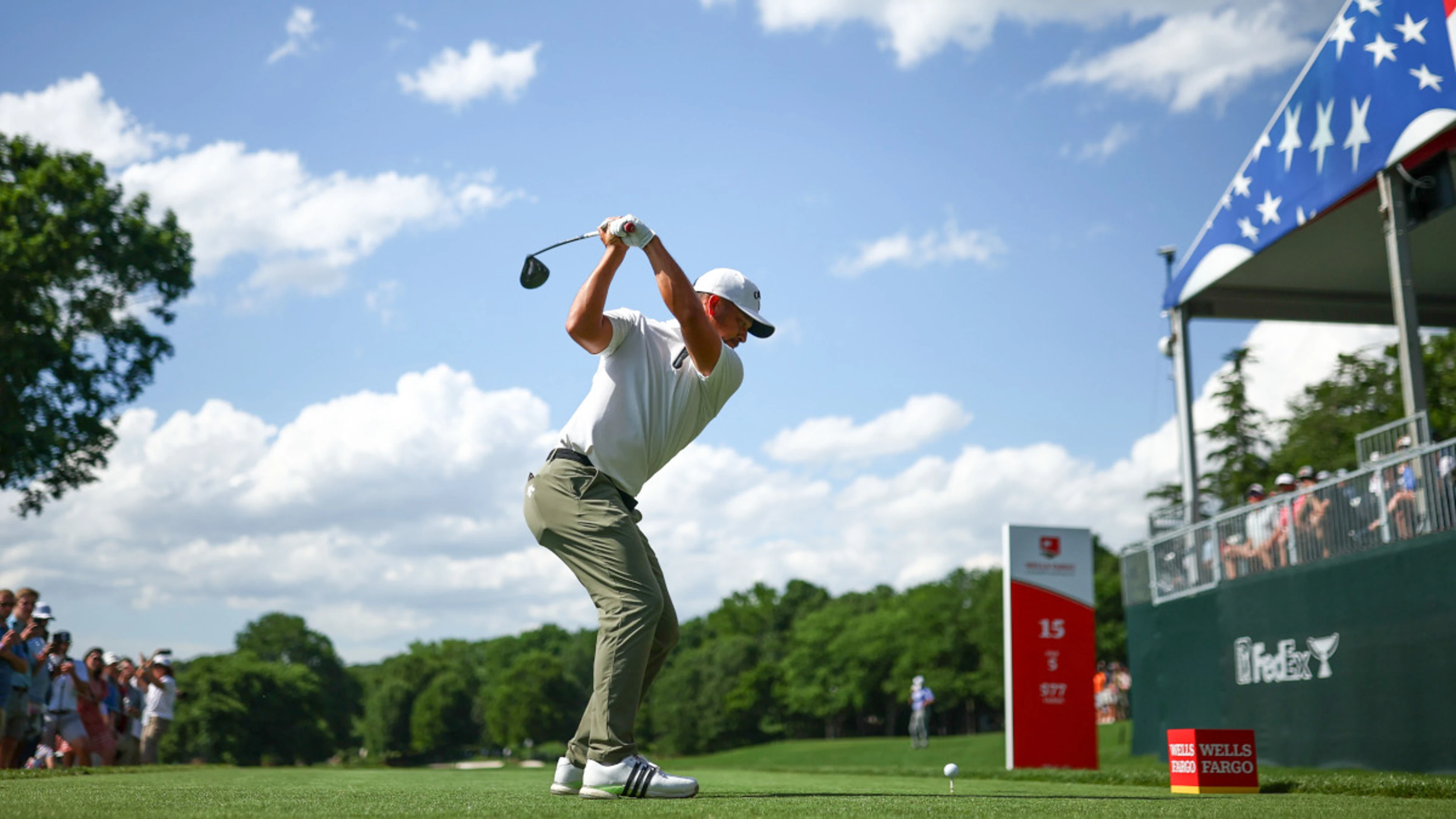 Schauffele grabs four-stroke lead at PGA's storm-hit Wells Fargo
