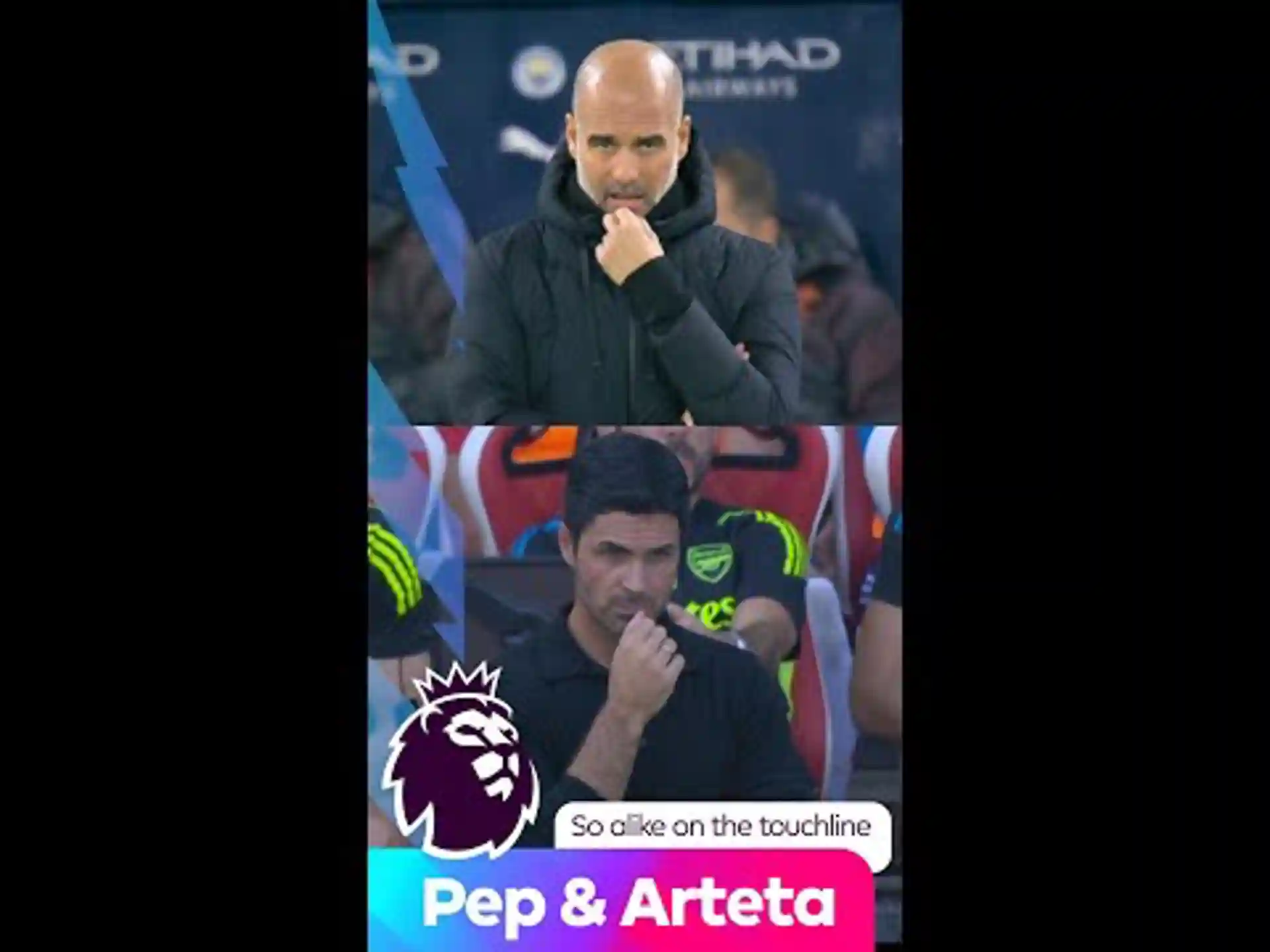 The striking similarities between Guardiola and Arteta on the touchline!