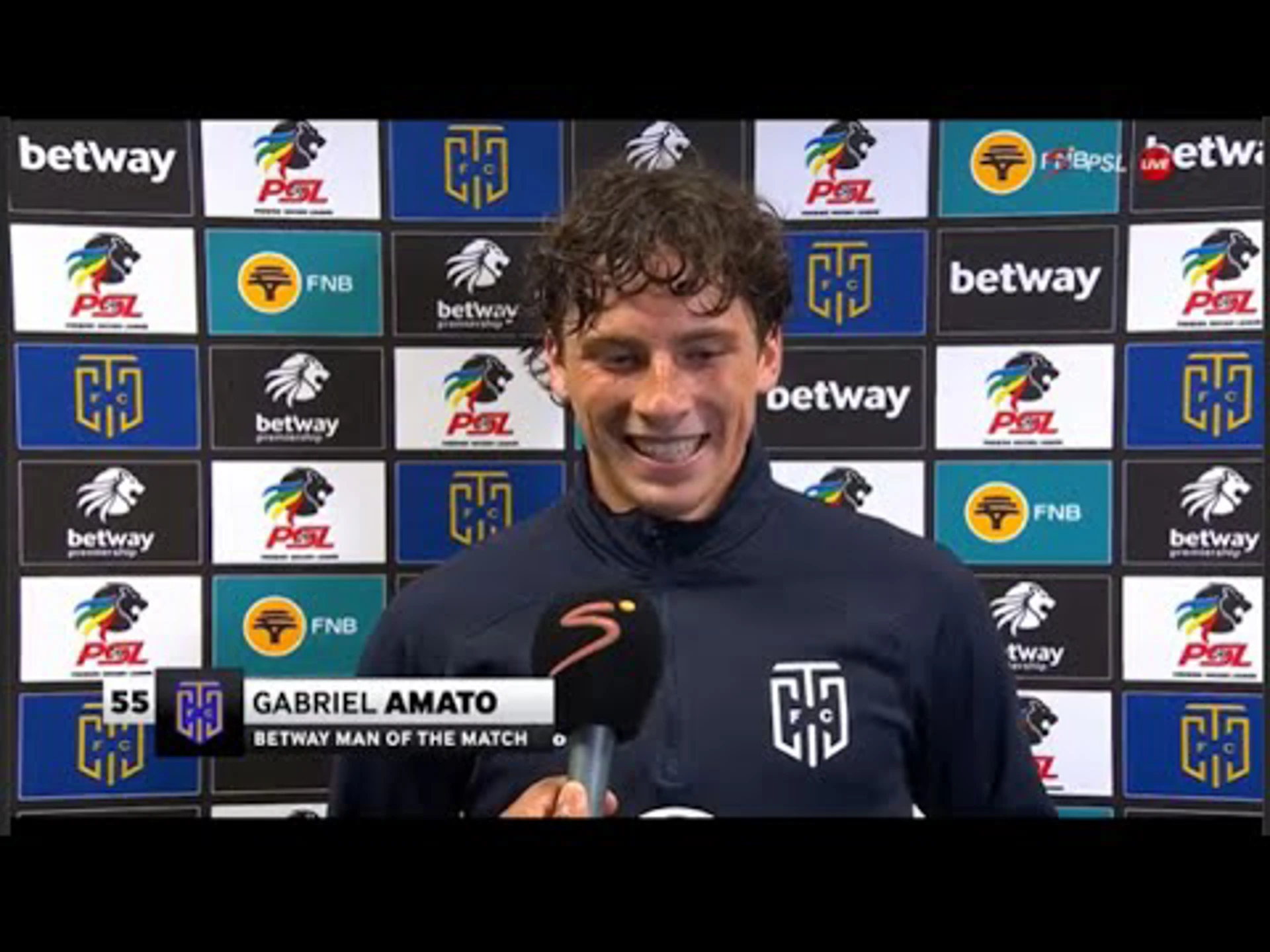 Post-match interview with Gabriel Amato | Cape Town City v SuperSport United | Betway Premiership