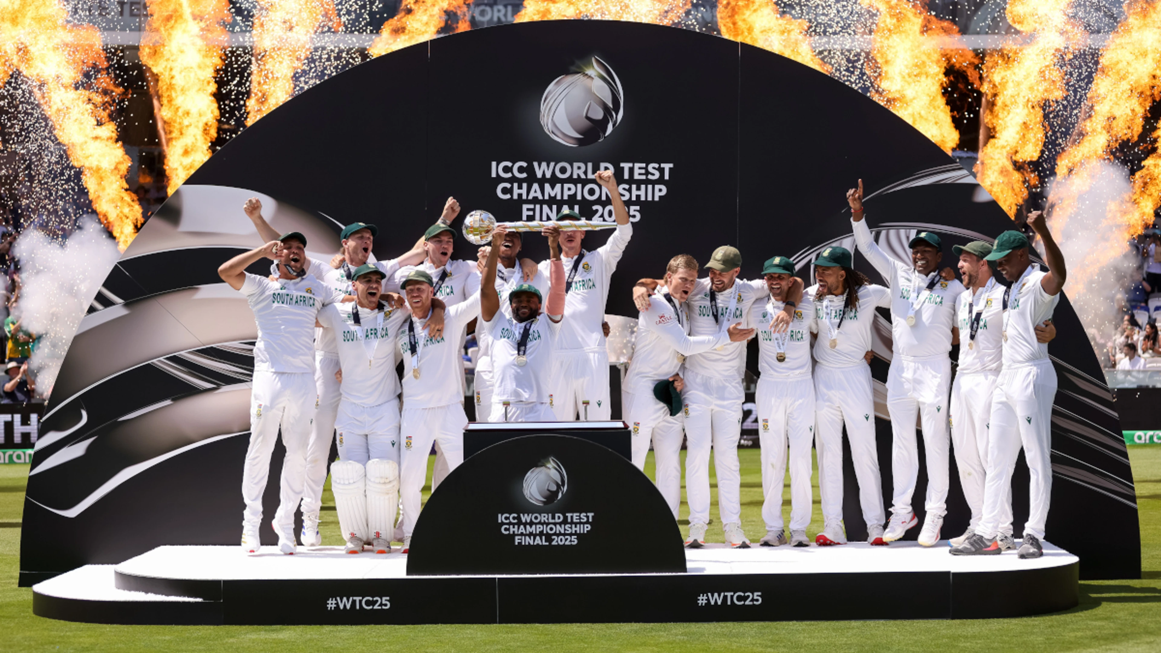 UNITED IN VICTORY: The World Test champions are bringing the mace to your city
