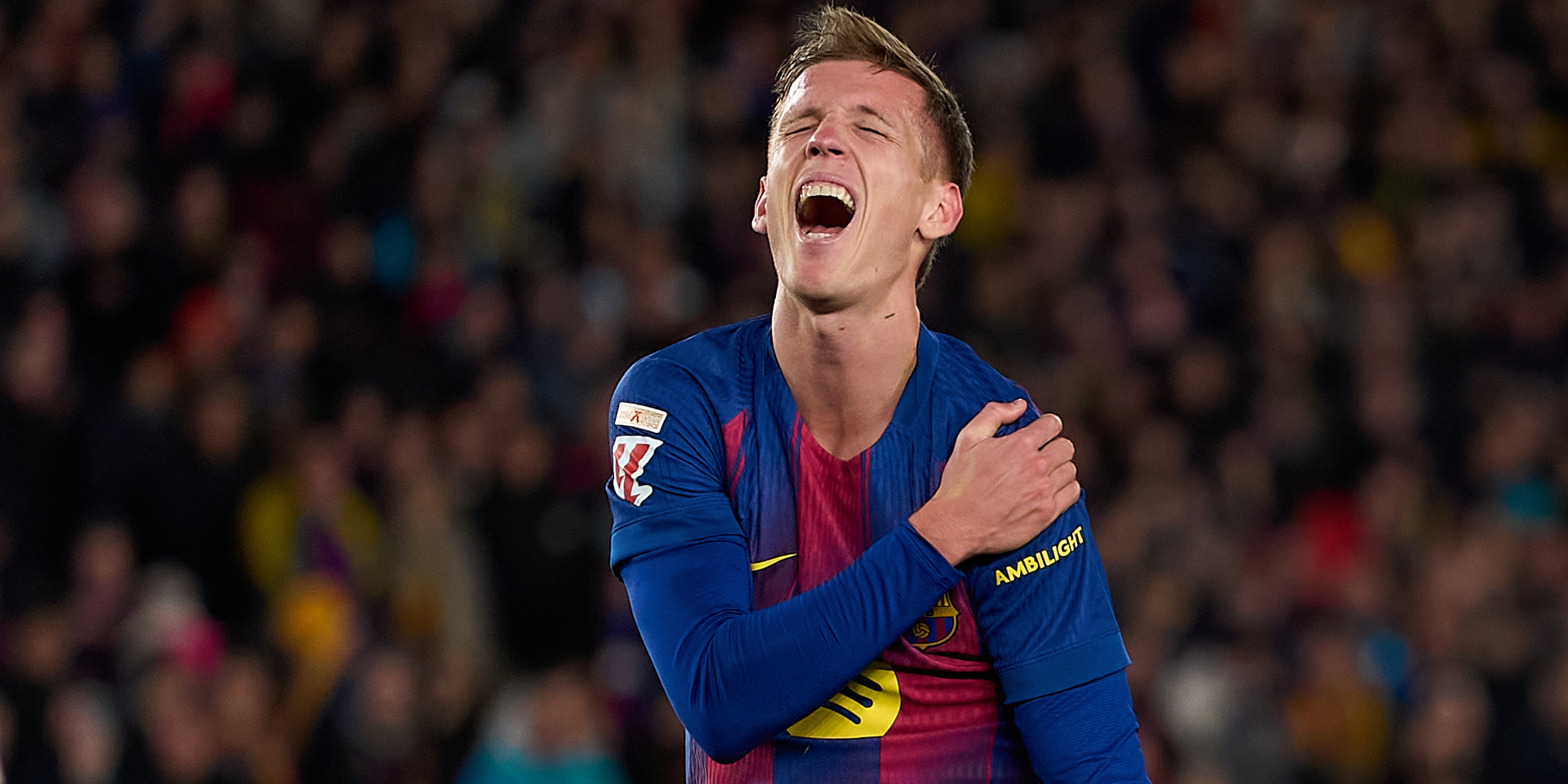 Barca's Olmo out for month after shoulder dislocation