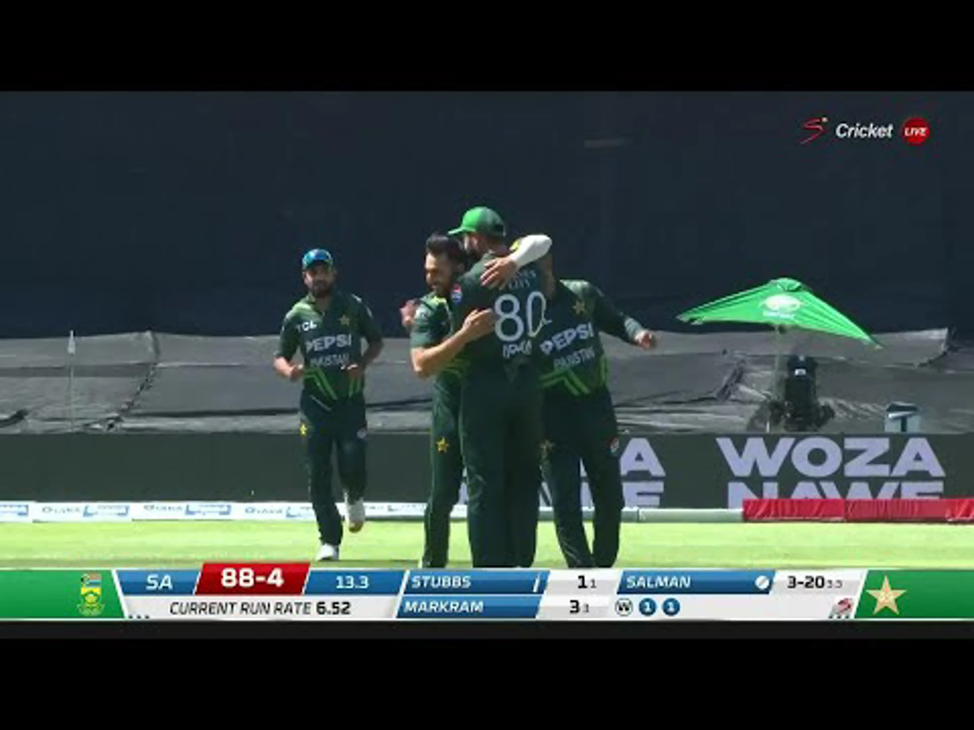 South Africa v Pakistan | 1st ODI | 1st innings | Salman Agha 4