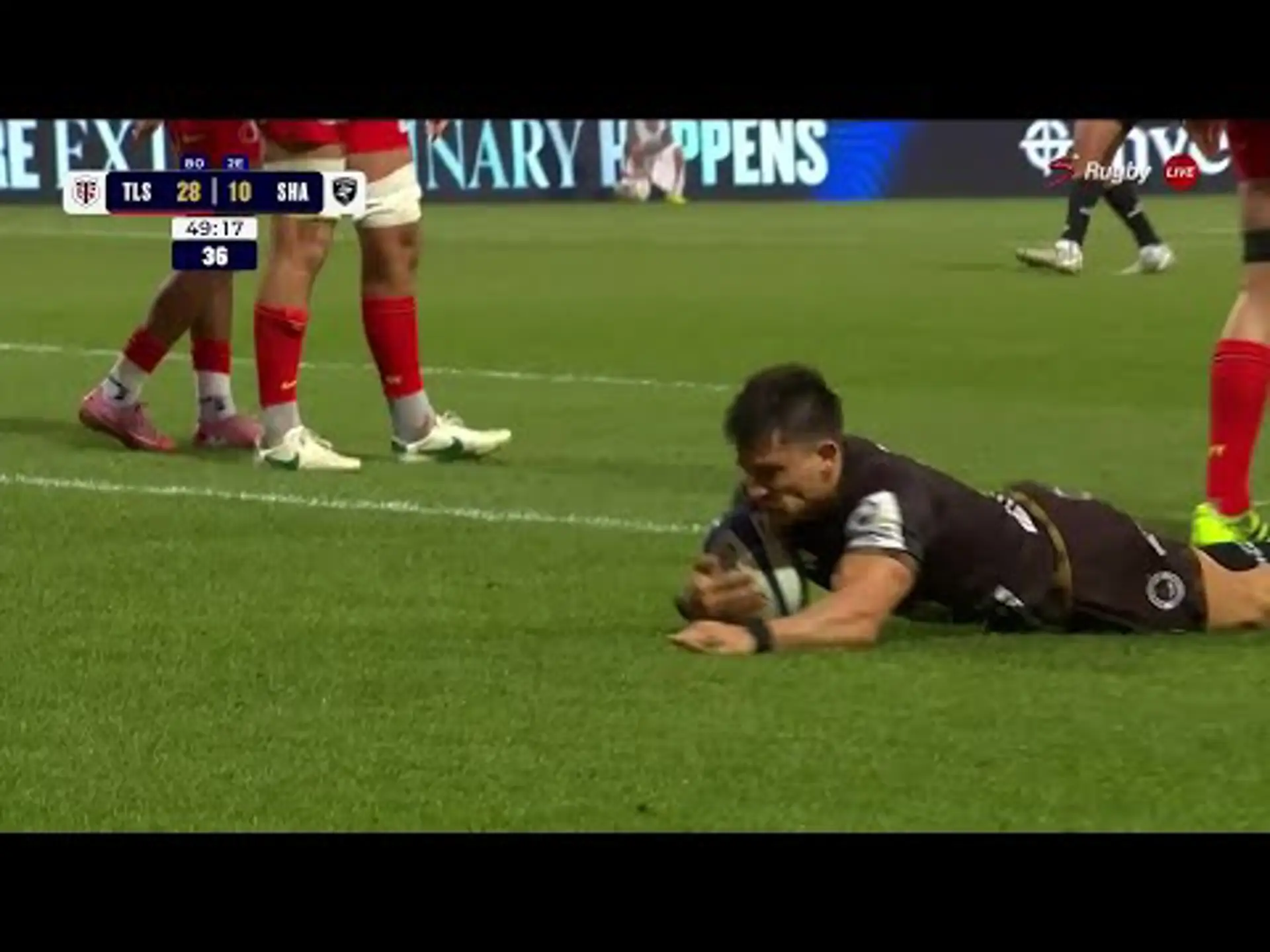 Ross Braude With a Try vs. Stade Toulousain