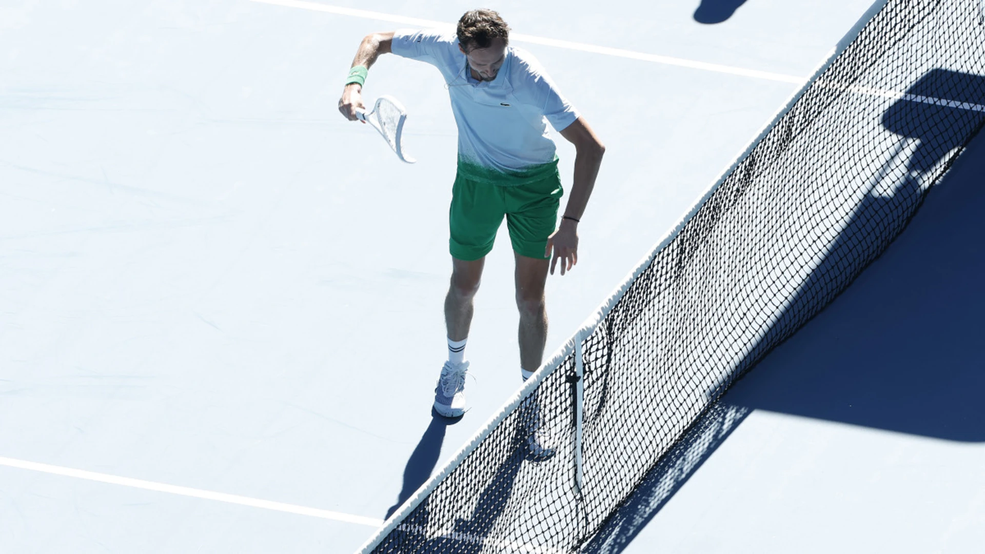 Medvedev faces fine after smashing racquet, camera in Melbourne meltdown