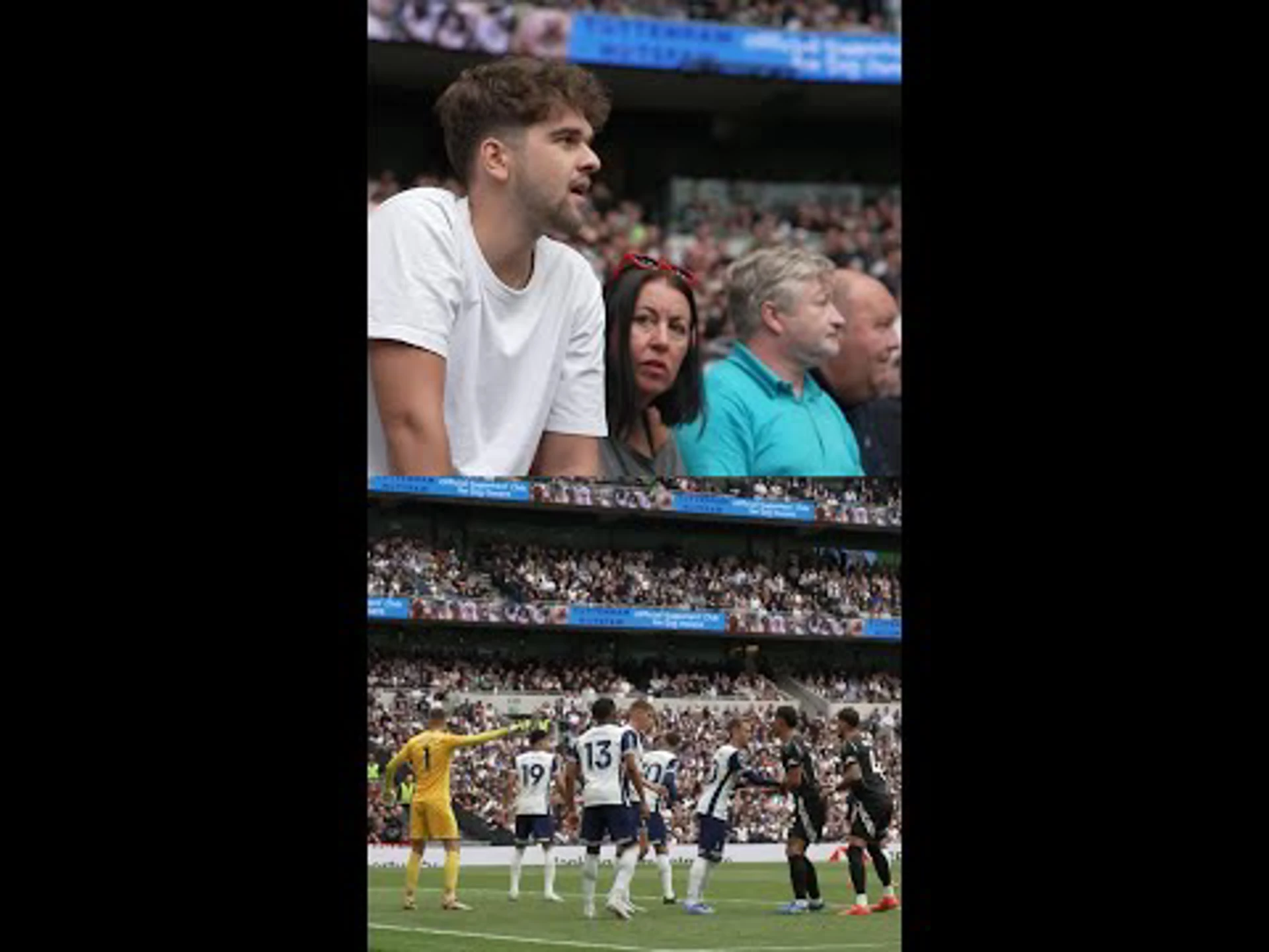 Pitchside angles of Gabriel's towering header in the North London Derby!