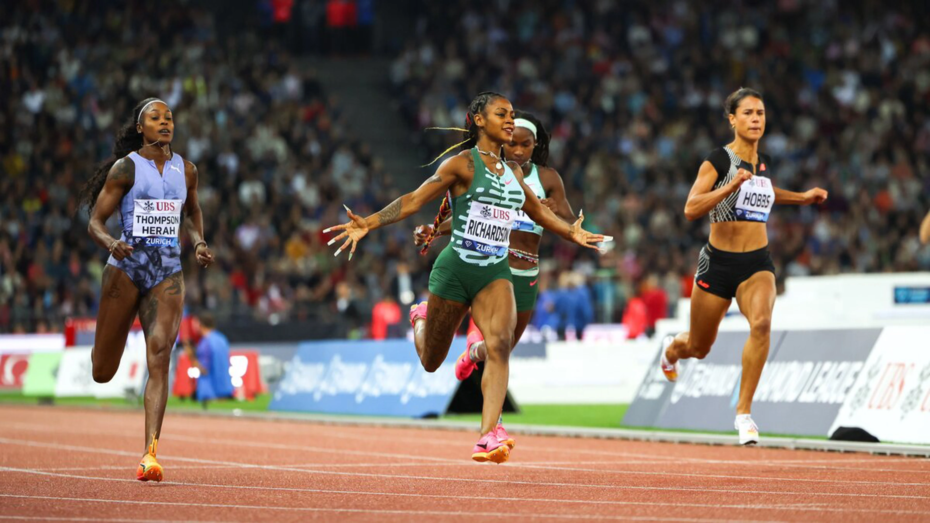 Richardson backs up world 100m gold in Zurich