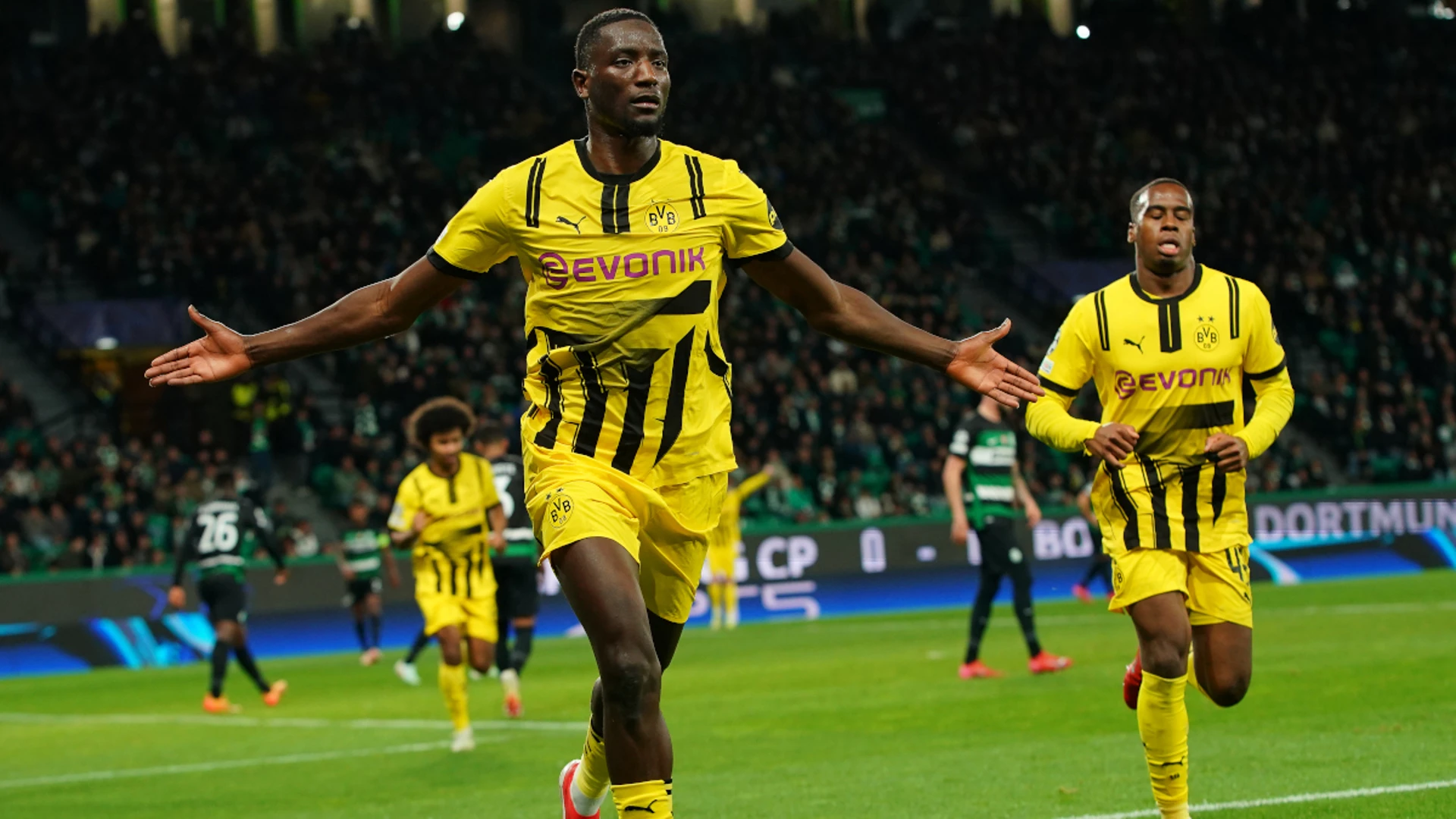 Classy Guirassy puts Dortmund in driving seat against Sporting