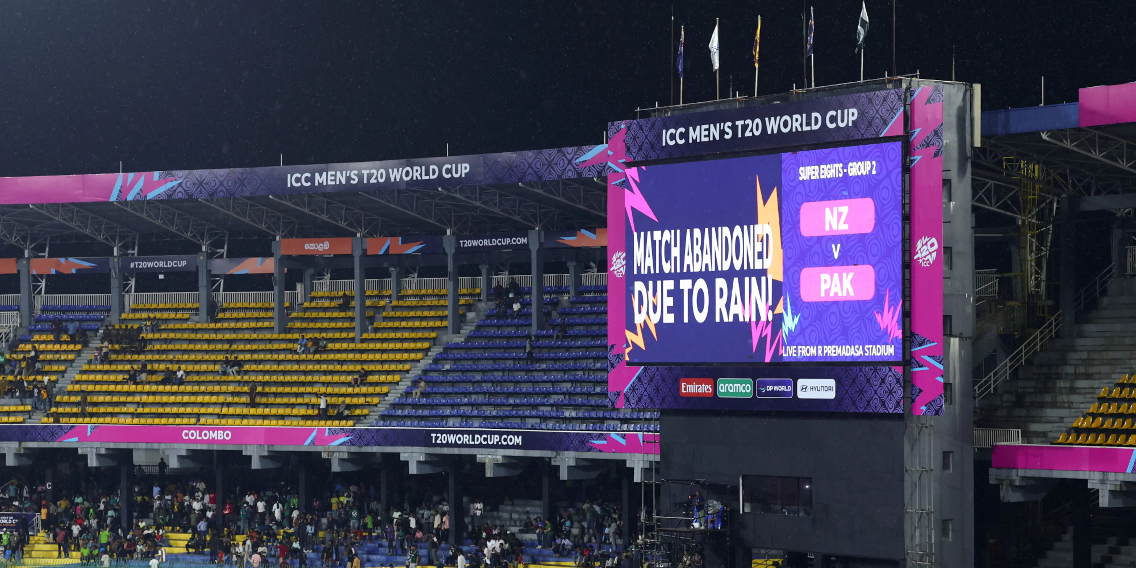 New Zealand-Pakistan Super Eight World Cup clash rained off