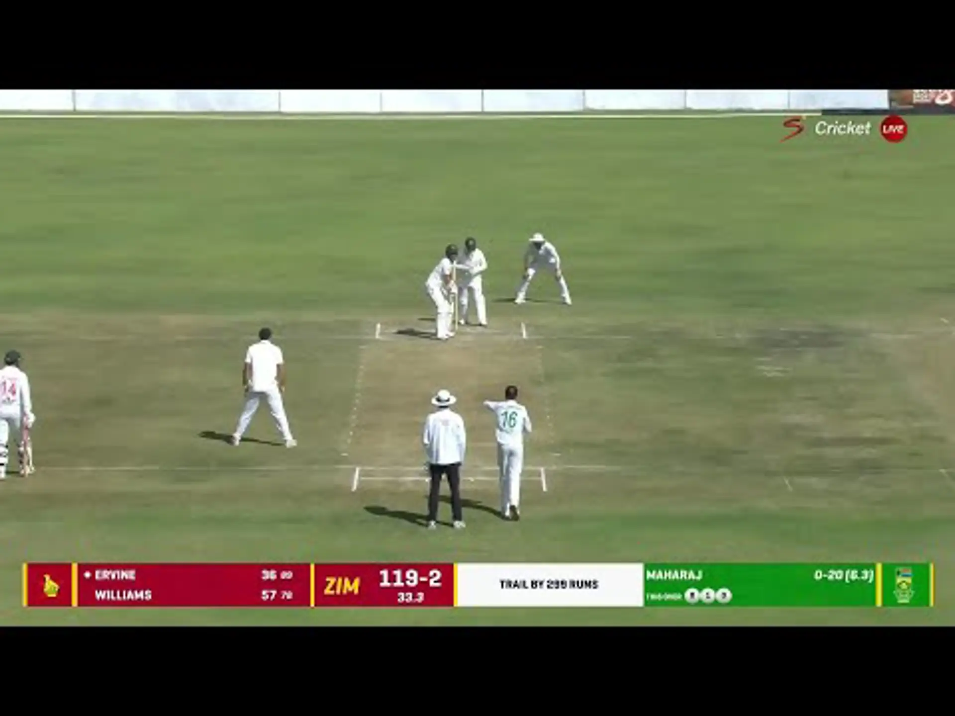 Zimbabwe v South Africa | 1st Test | 2nd Innings | Keshav Maharaj 3