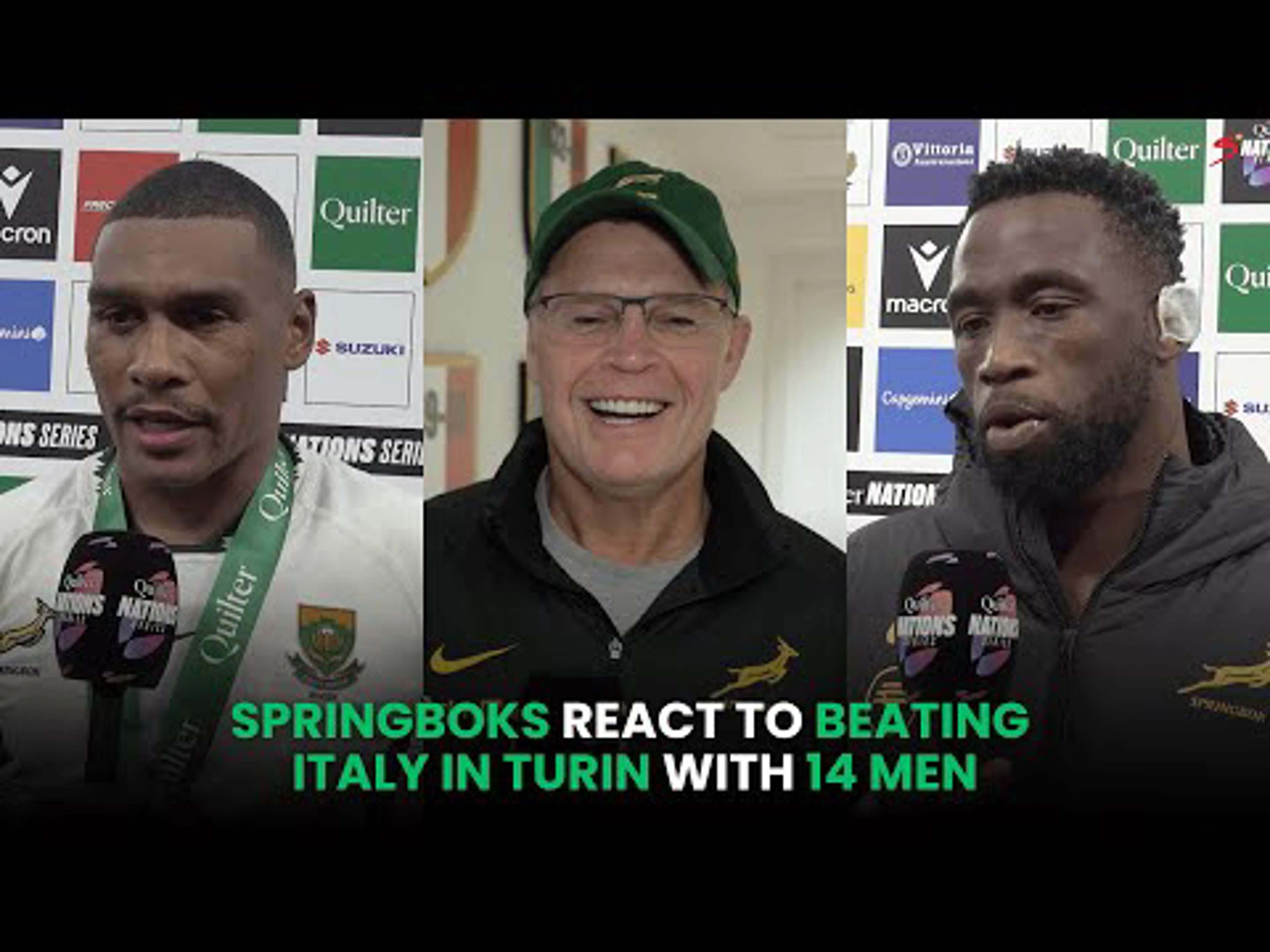 Siya Kolisi, Damian Willemse & Rassie Erasmus Reactions | What Goes On Tour