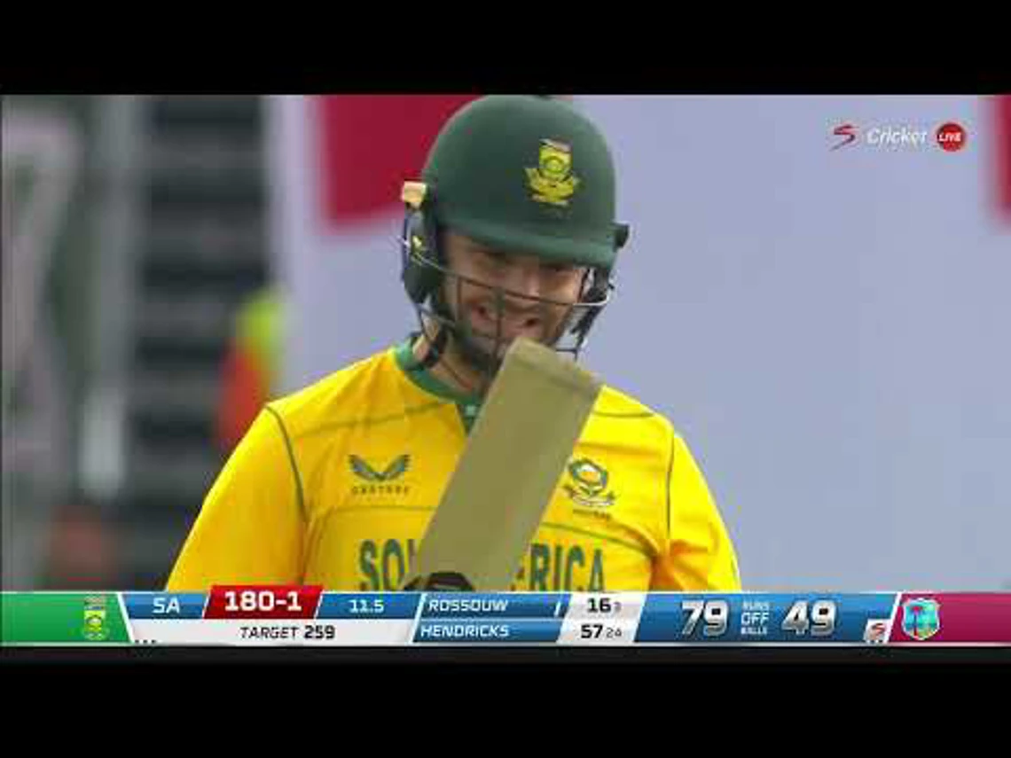 Rossouw - WICKET | South Africa v West Indies | 2nd T20