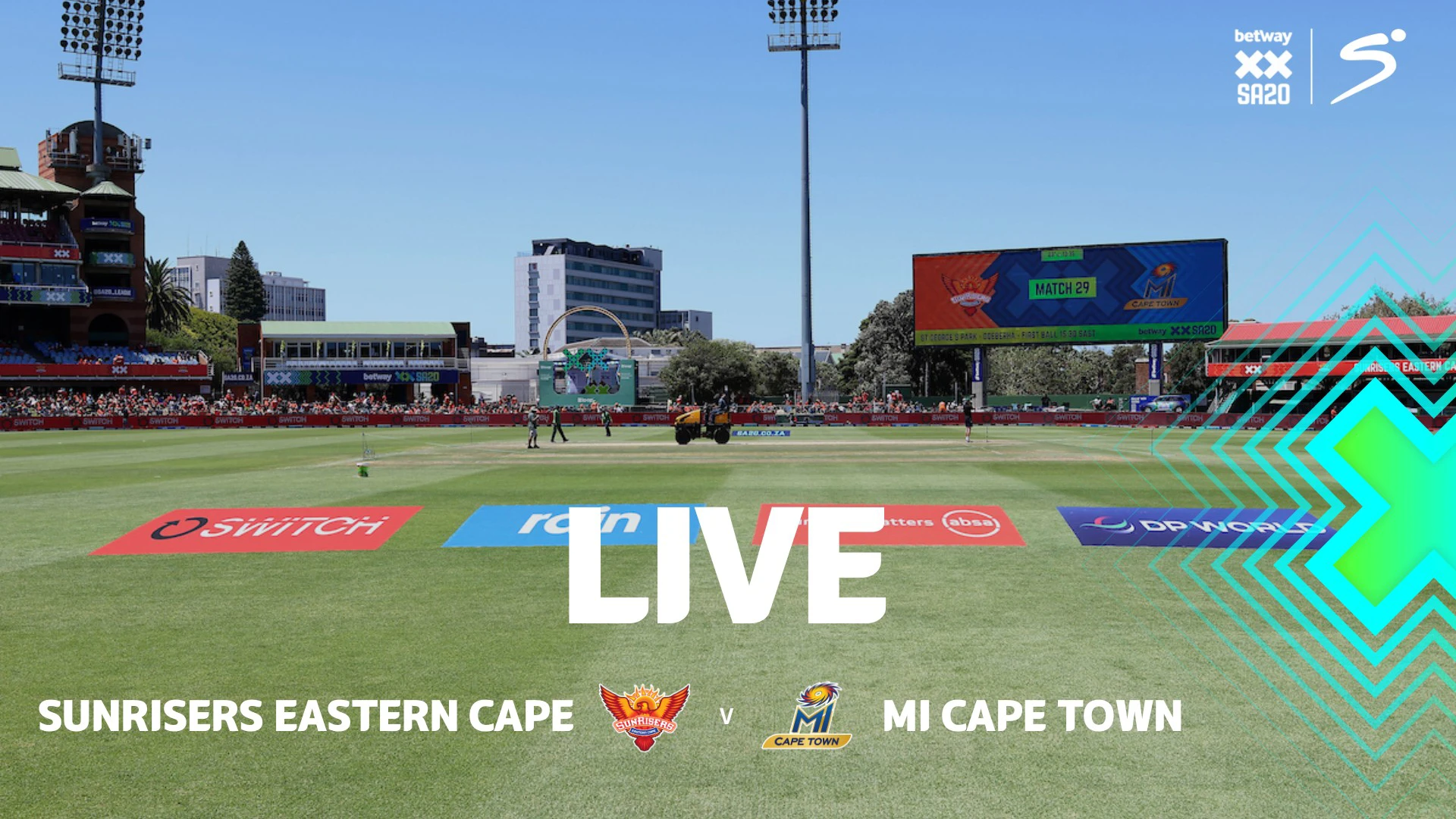 LIVE: SA20 - Sunrisers E Cape v MI Cape Town