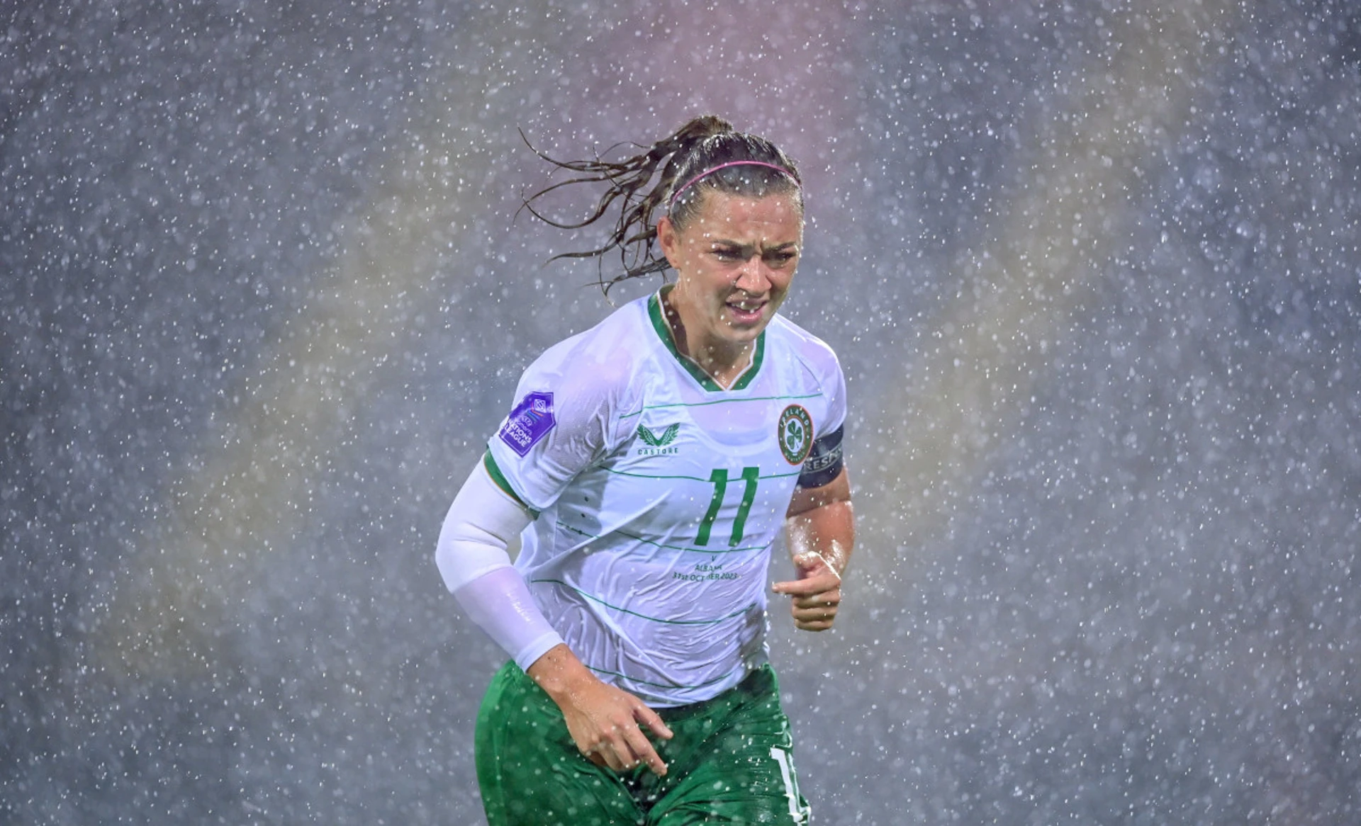 Flooded pitch fails to dampen spirits of Ireland's women