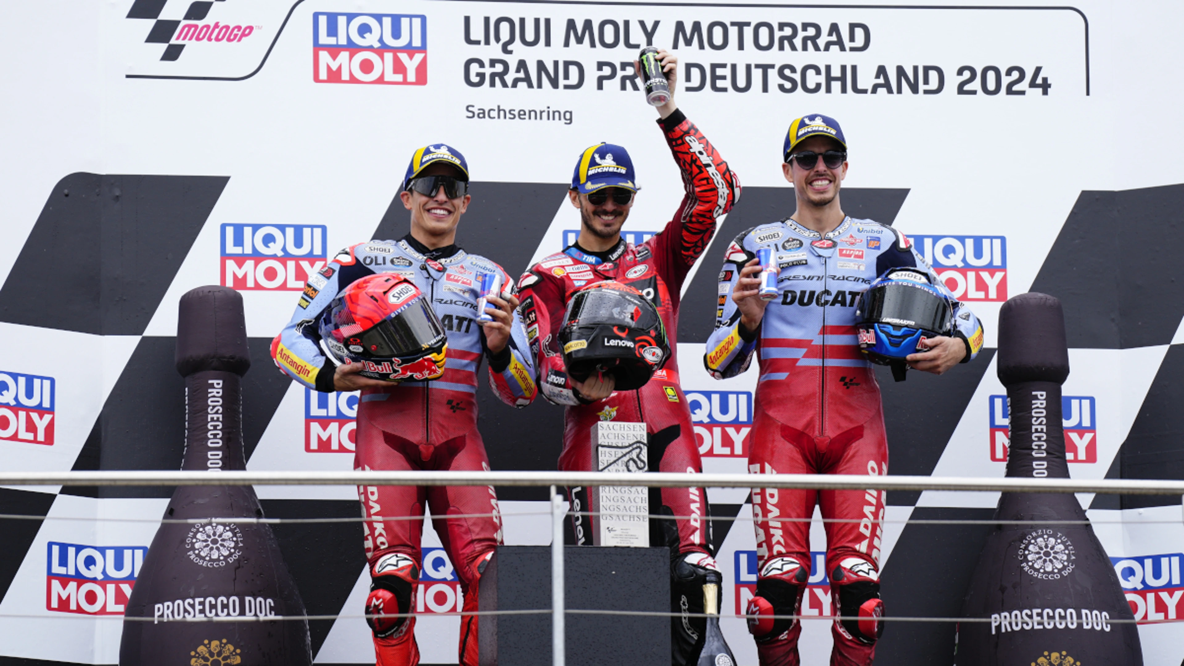 Bagnaia capitalises on late Martin crash to win German MotoGP