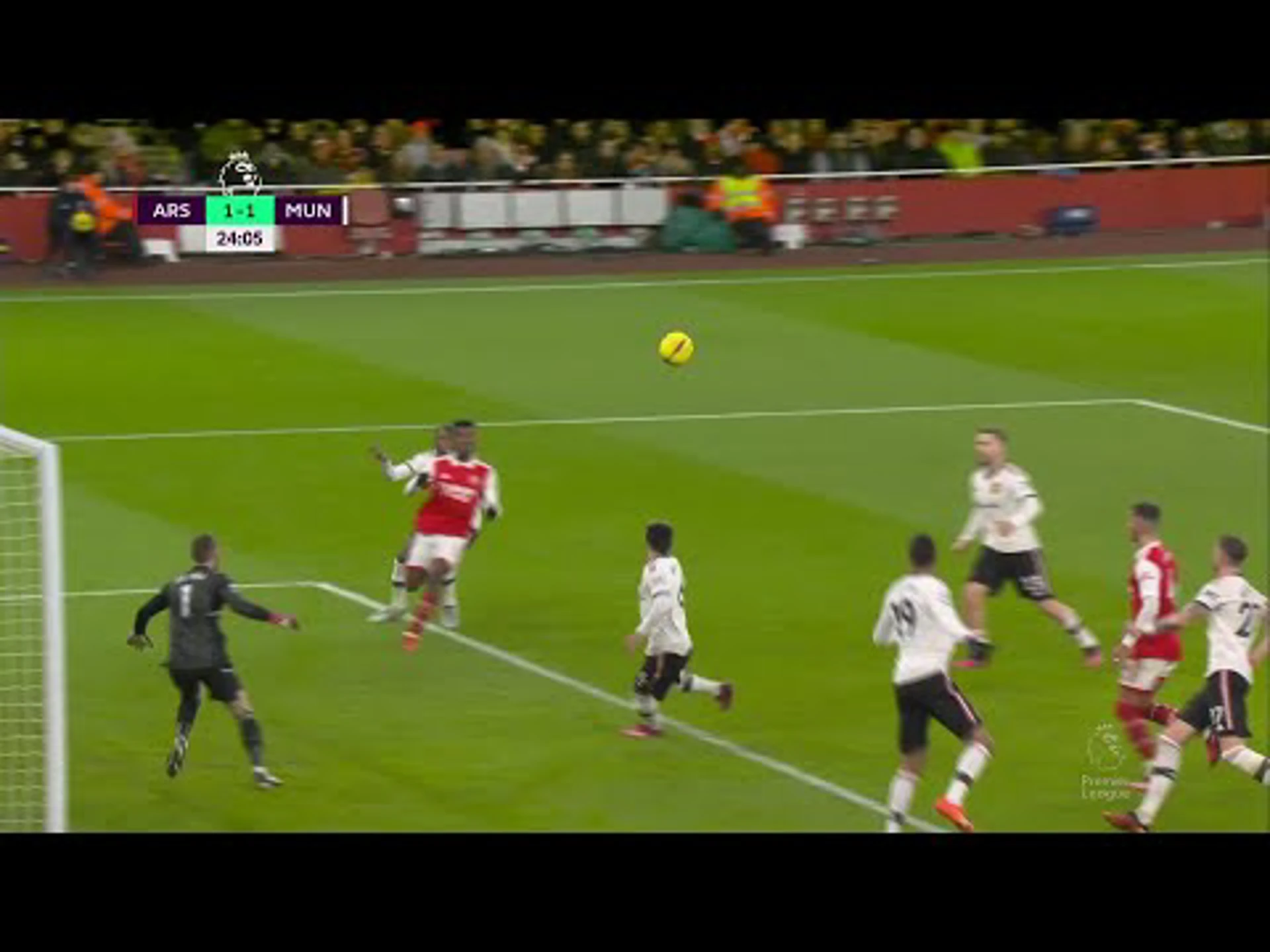 Eddie Nketiah with a Goal vs. Manchester United