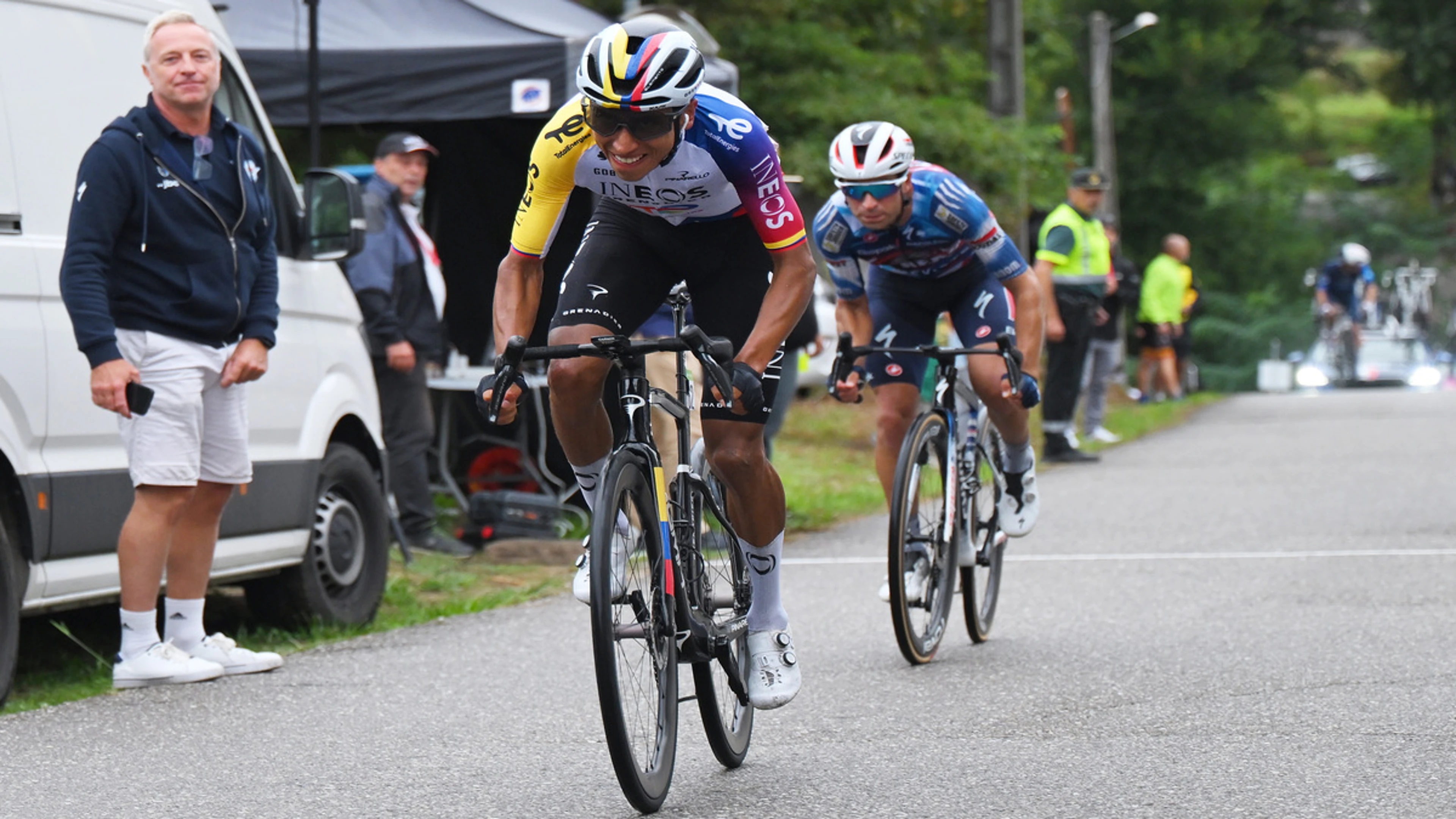 Vuelta hit by protests again, Bernal wins stage