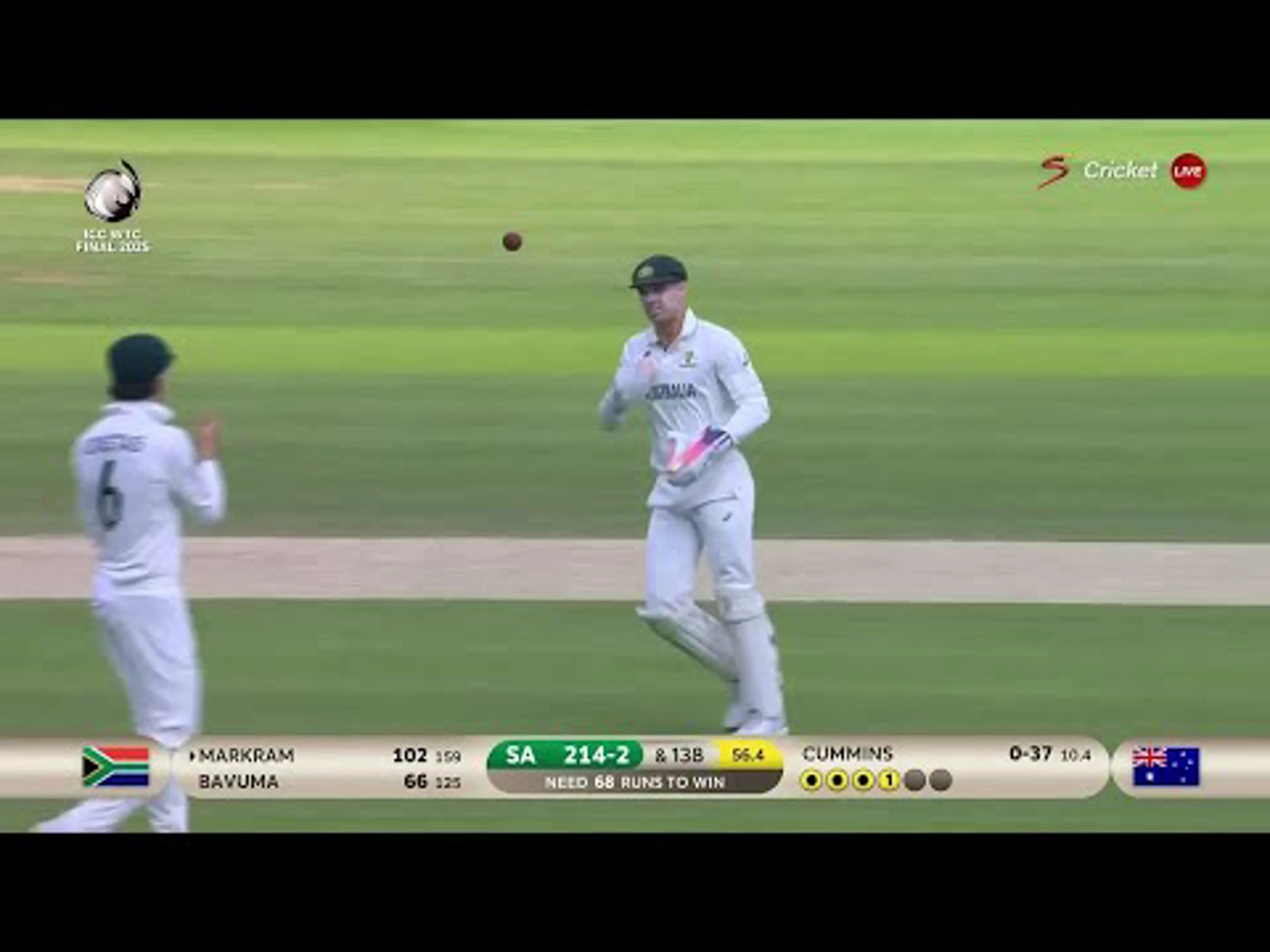 South Africa v Australia | Test | 4th innings | Temba Bavuma 66