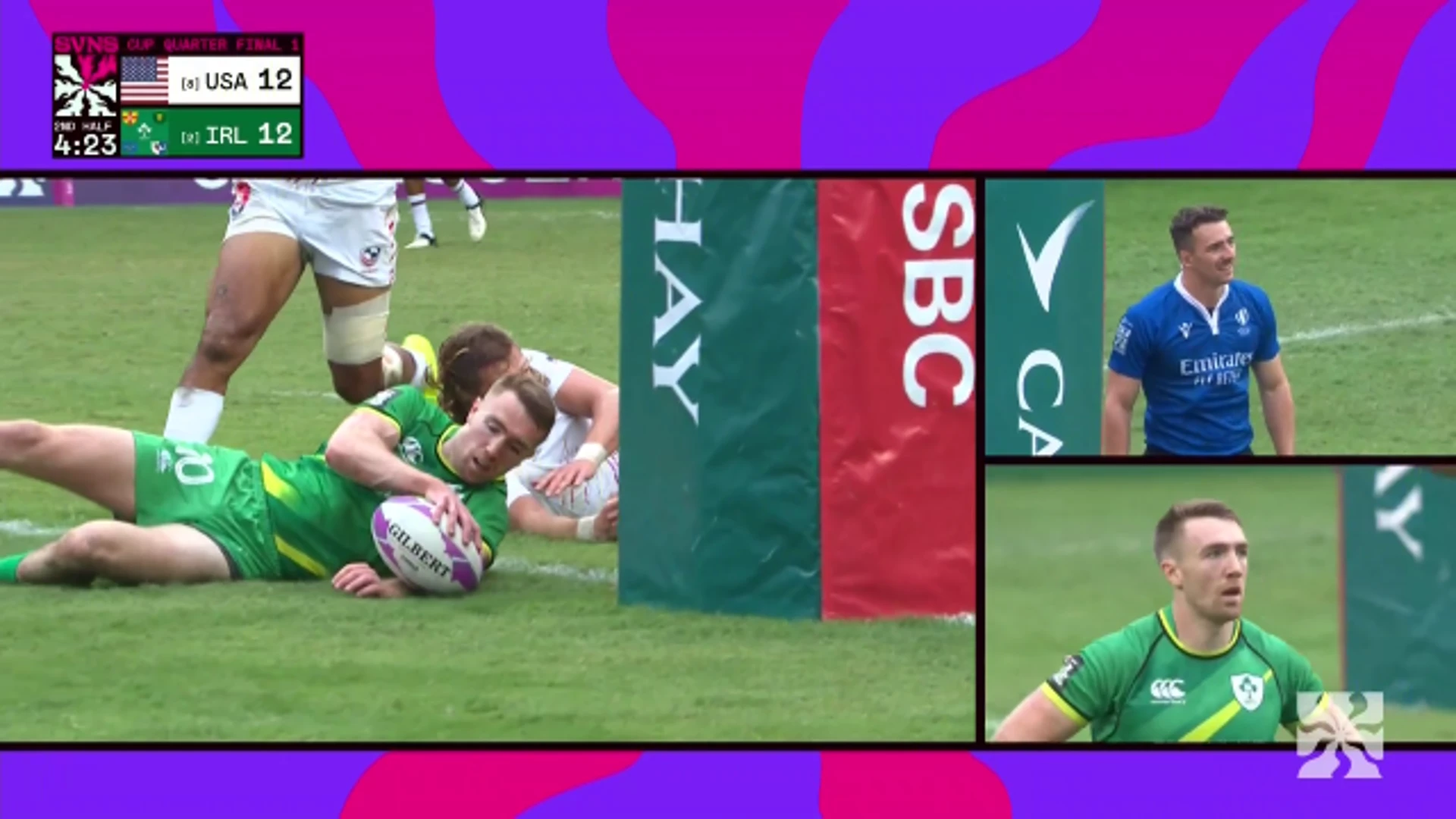 USA v Ireland | Highlights | QF1 | World Rugby HSBC Sevens Series Hong Kong