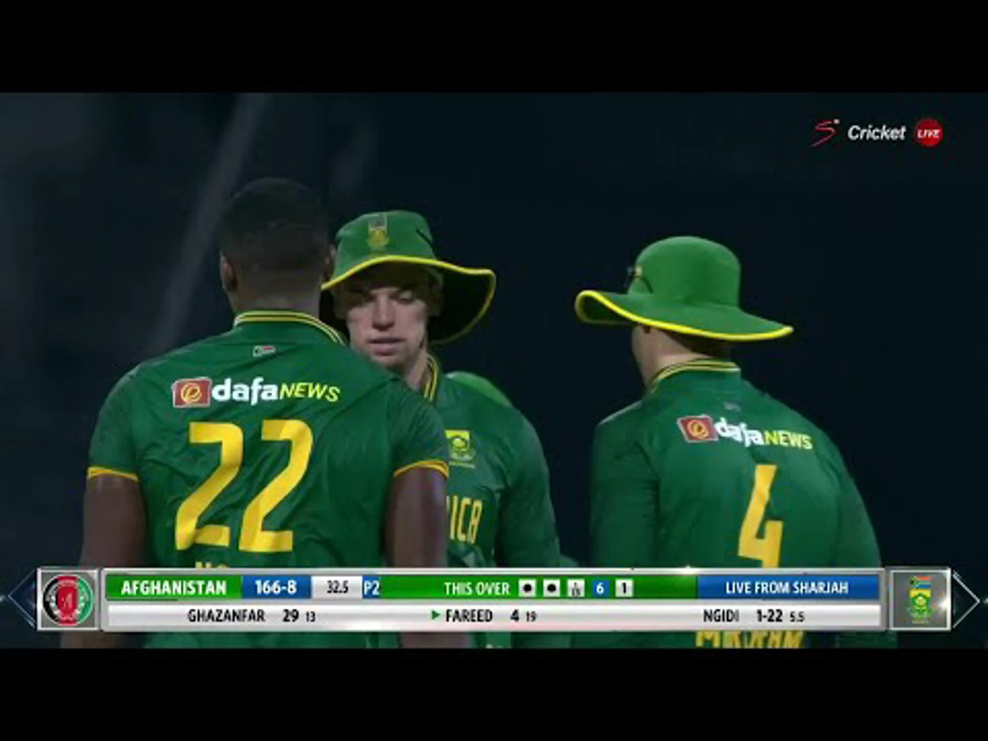 Afghanistan v South Africa | 3rd ODI | 1st innings | Lungi Ngidi 7