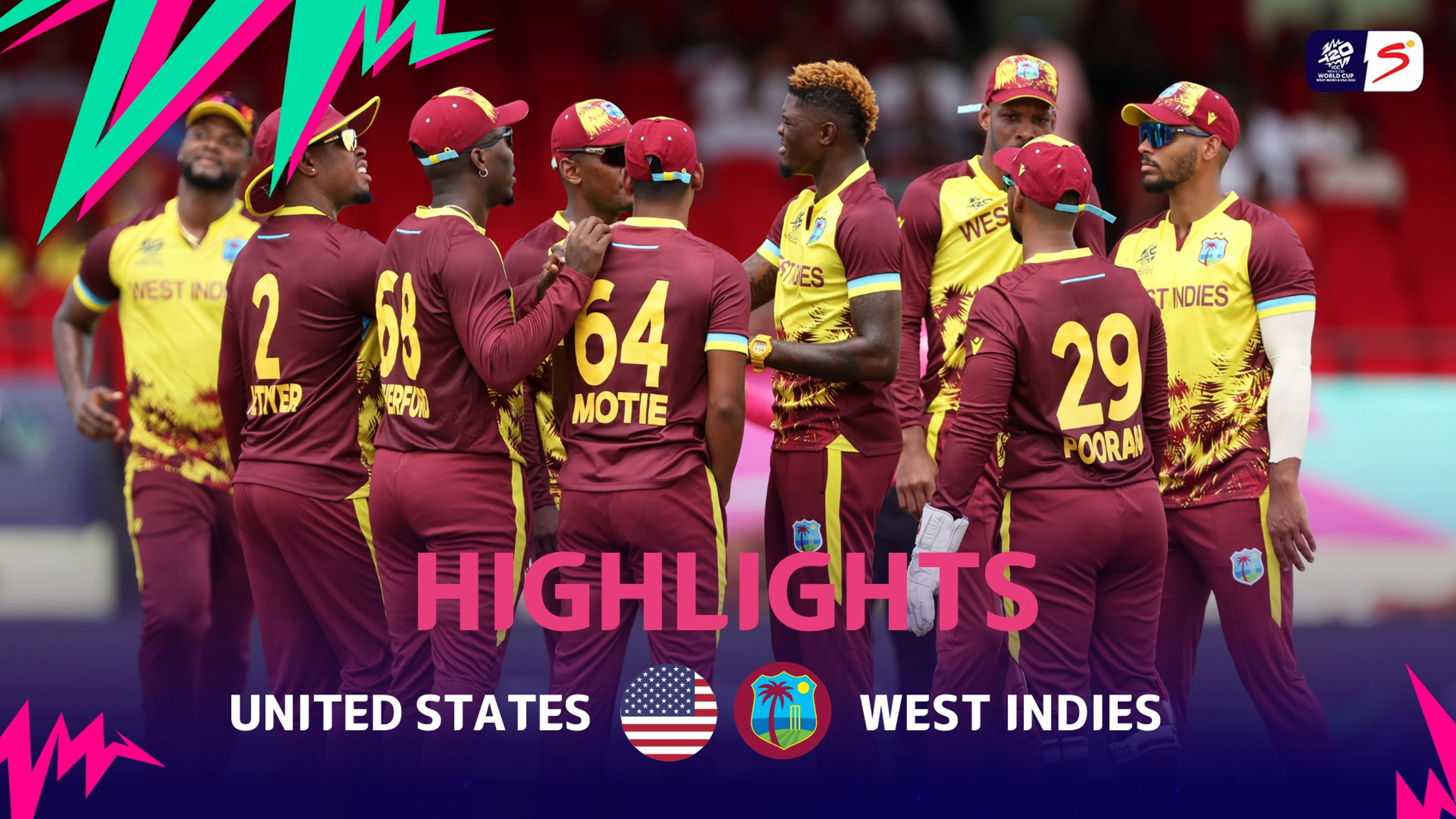 USA v West Indies | Match Highlights | ICC T20 World Cup Group B
