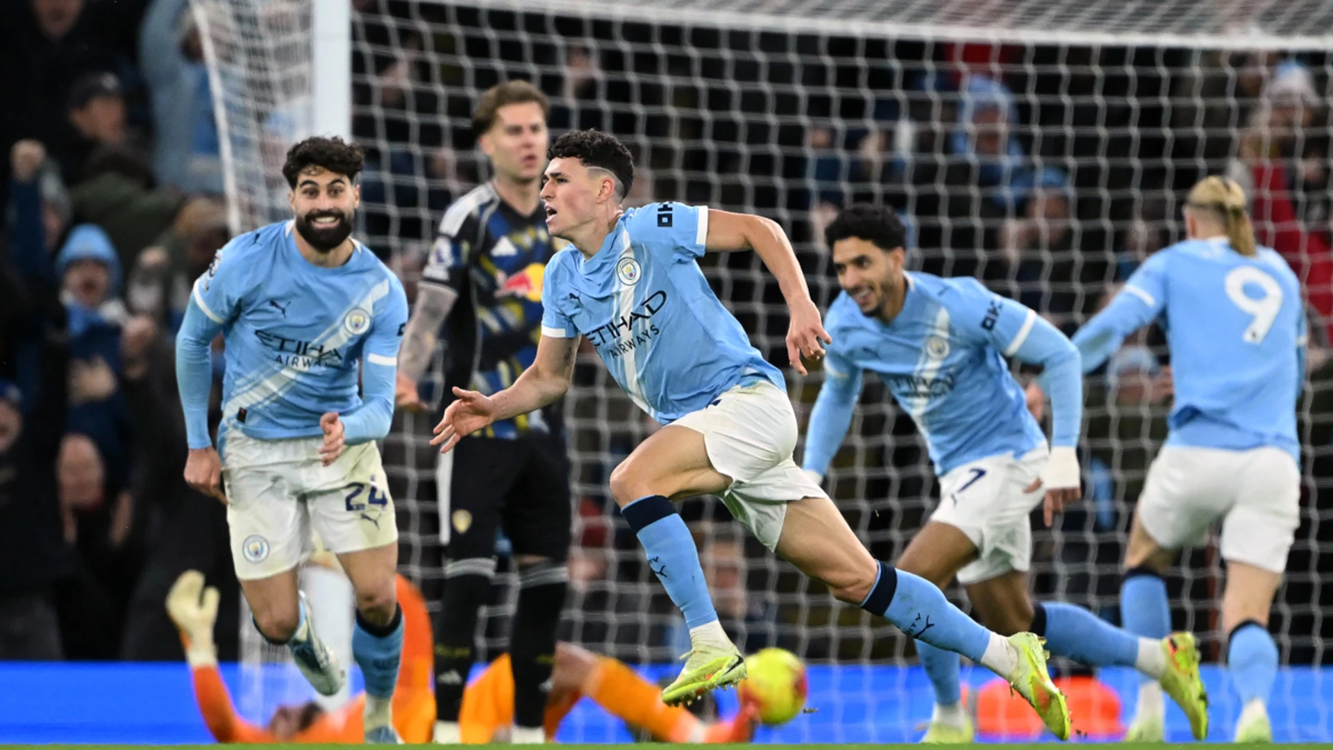 Foden's double secures Manchester City's thrilling win over Leeds