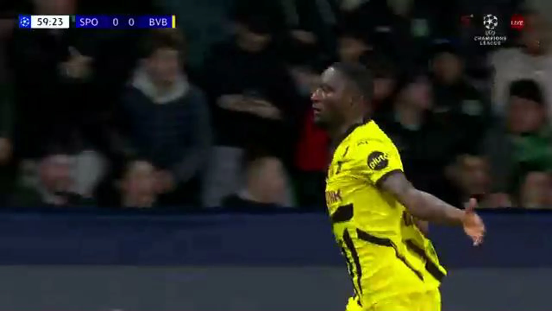 Guirassy Goal | Sporting v Dortmund | UEFA Champions League Knock-out Play-offs
