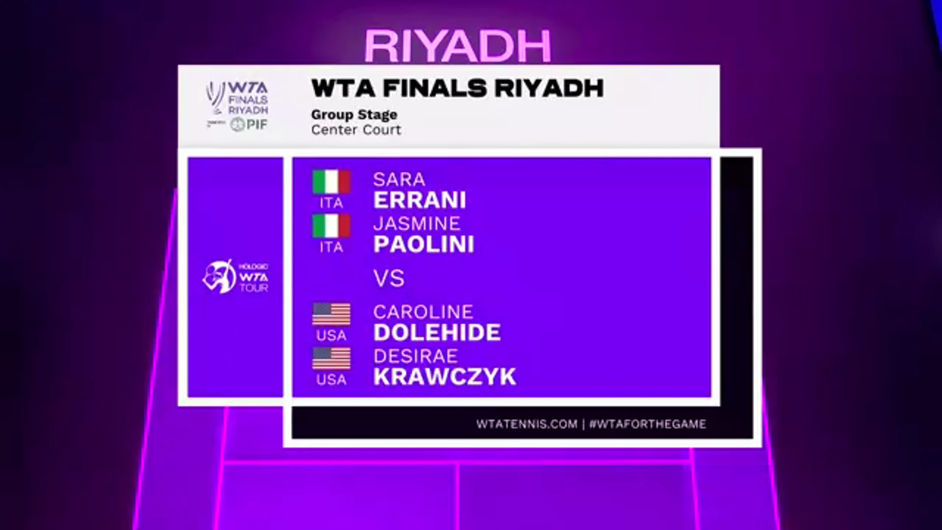 Errani/Paolini v Dolehide/Krawczyk | Day 2 Doubles | Highlights | WTA Finals