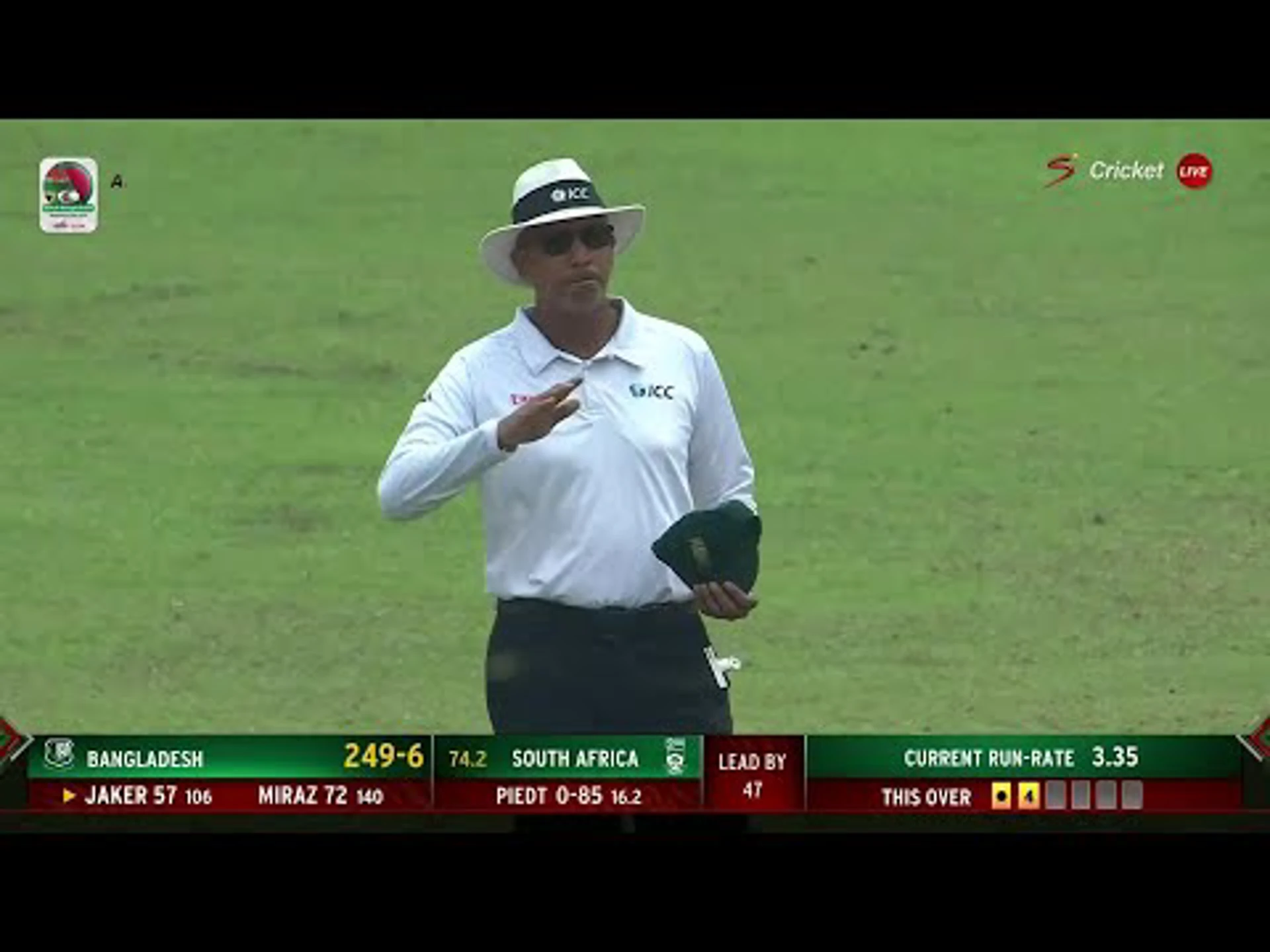 Bangladesh v South Africa | 1st Test | 3rd day | Jaker Ali 58