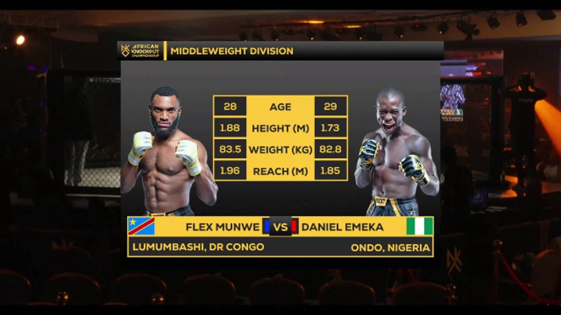 Flex Munwe v Daniel Emeka | Middleweight Title | African Knockout