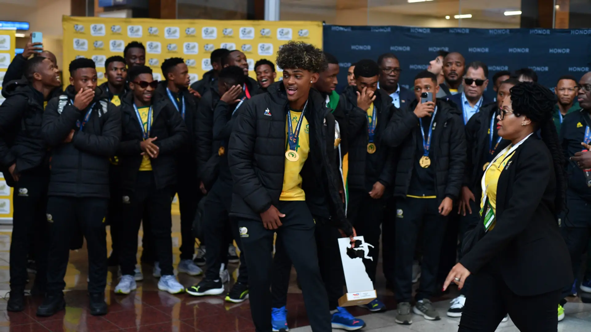    Afcon U20 champions Amajita celebrated as they return home