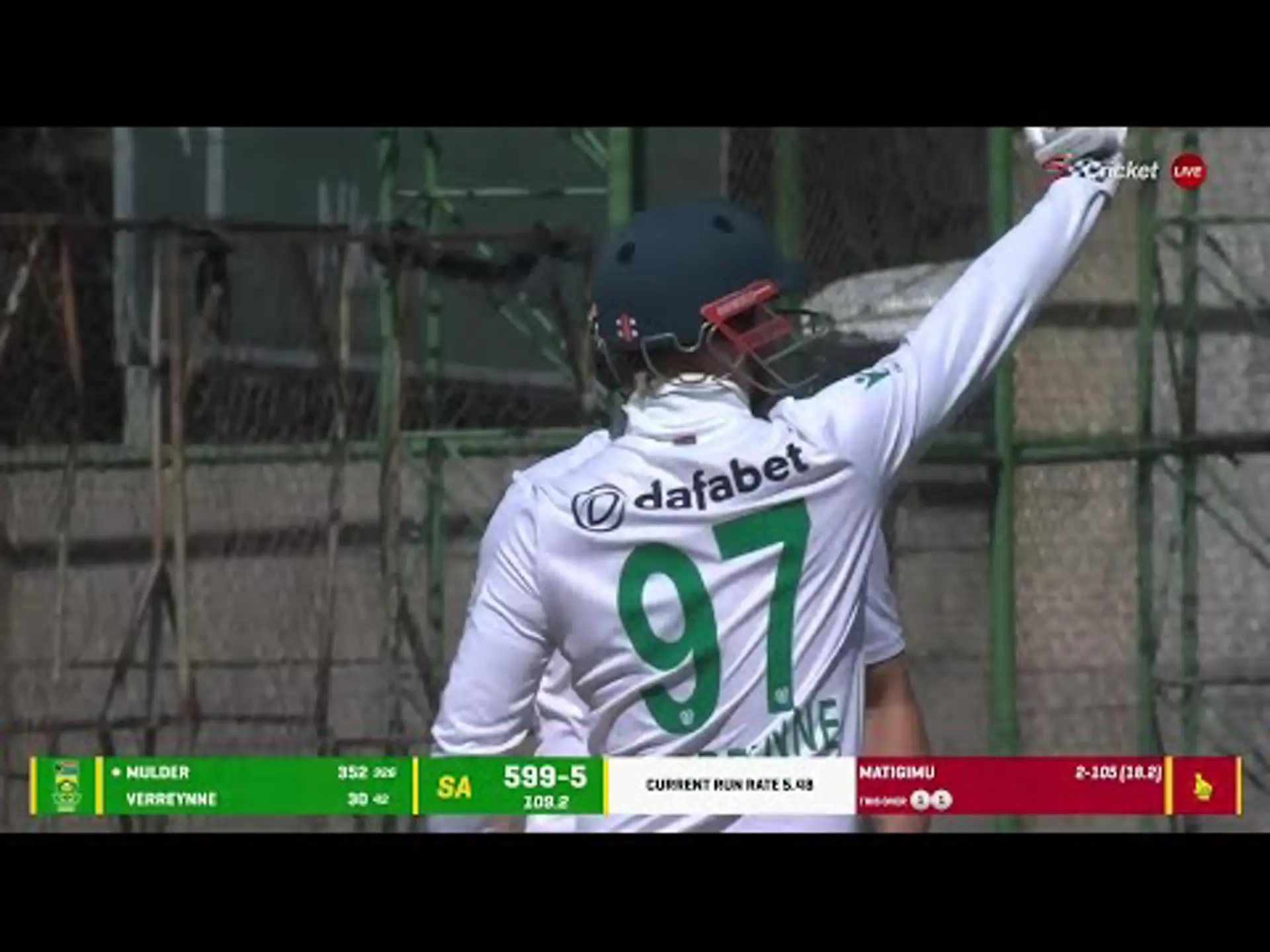 Zimbabwe v South Africa | 2nd Test | 1st innings | Wiaan Mulder 367