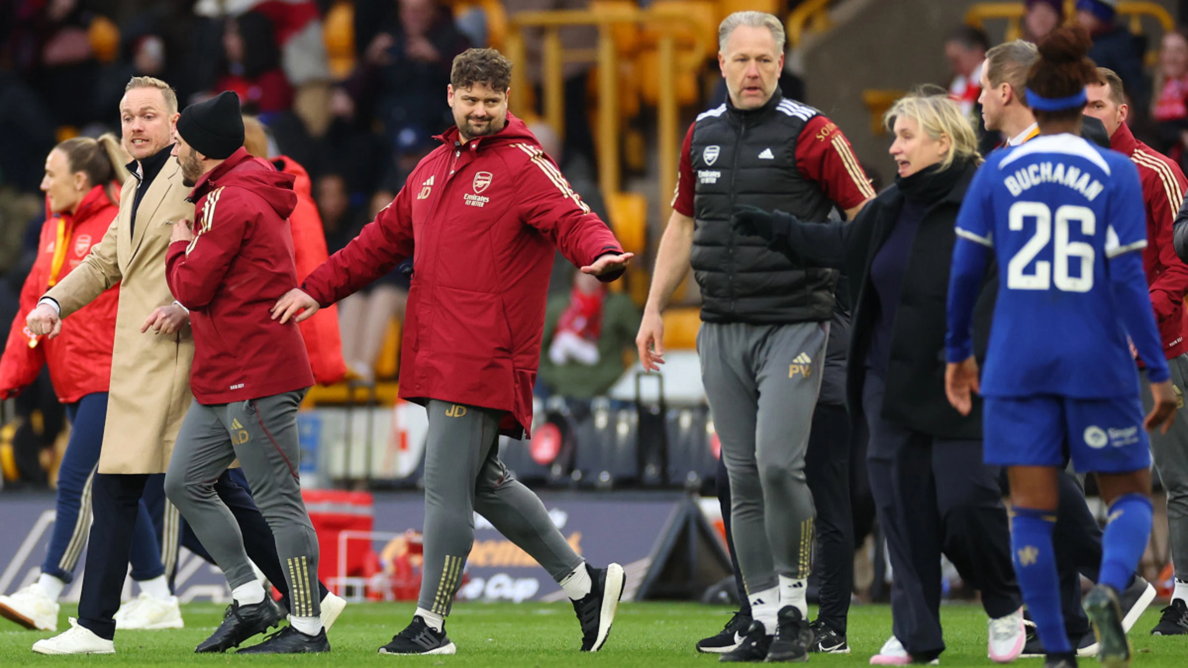 Chelsea boss Hayes hits out at Arsenal's Eidevall over 'male aggression'