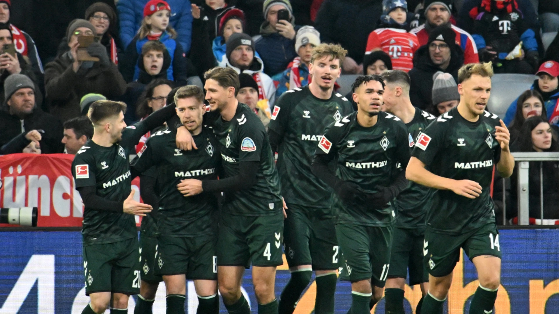 Bayern suffer shock home loss to Werder to drop seven points behind