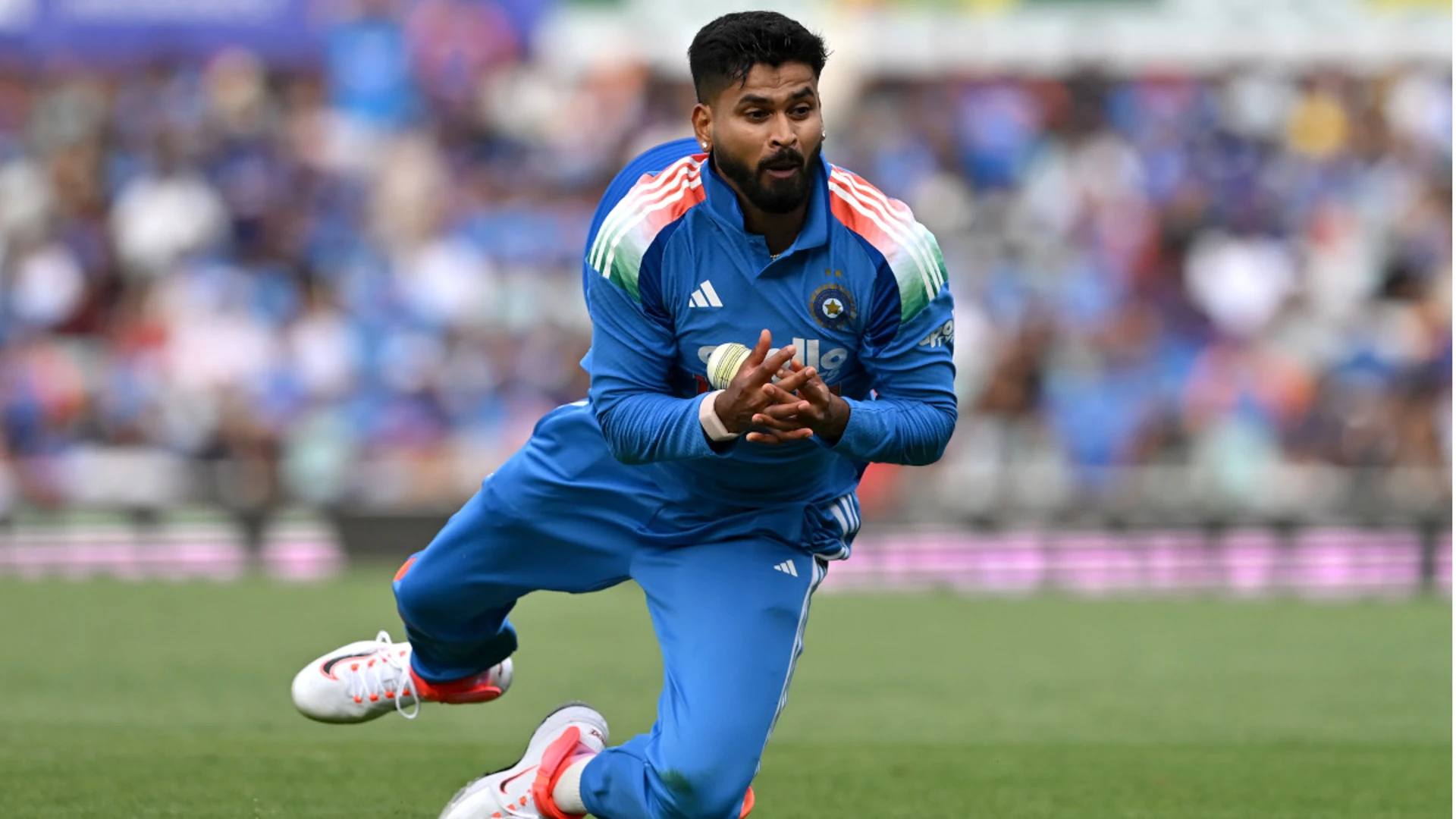 India's Iyer taken to hospital after fielding injury