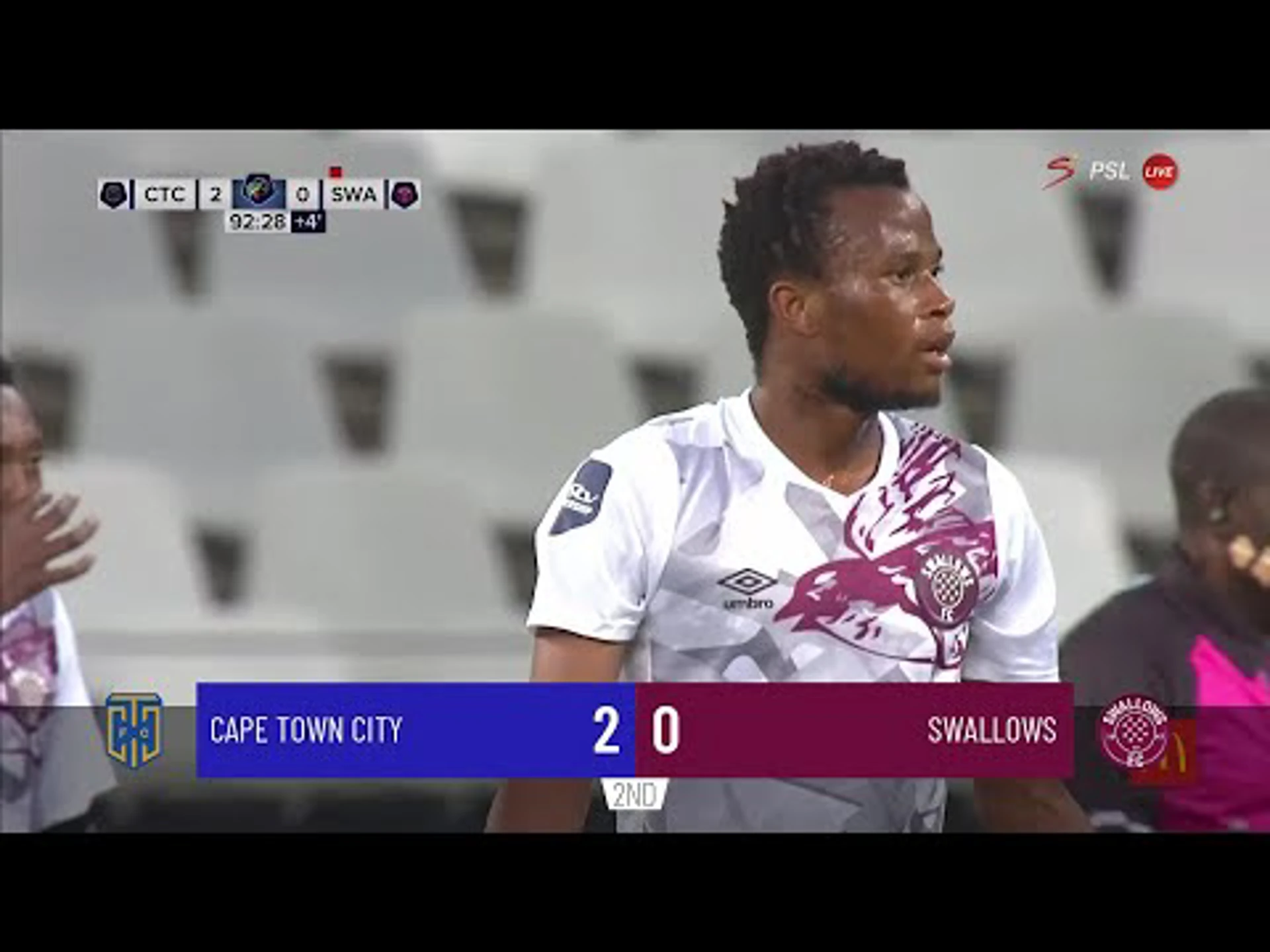 Bongani Sam and Thamsanqa Mkhize with Red Card vs. Cape Town City