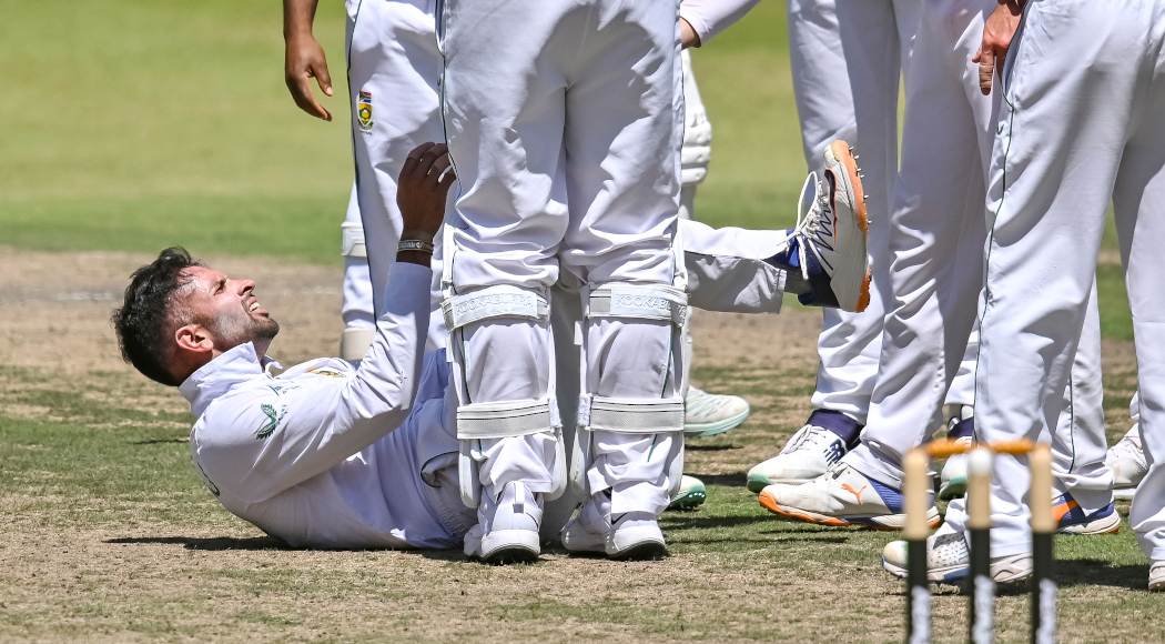 Maharaj faces lengthy lay-off after freak injury