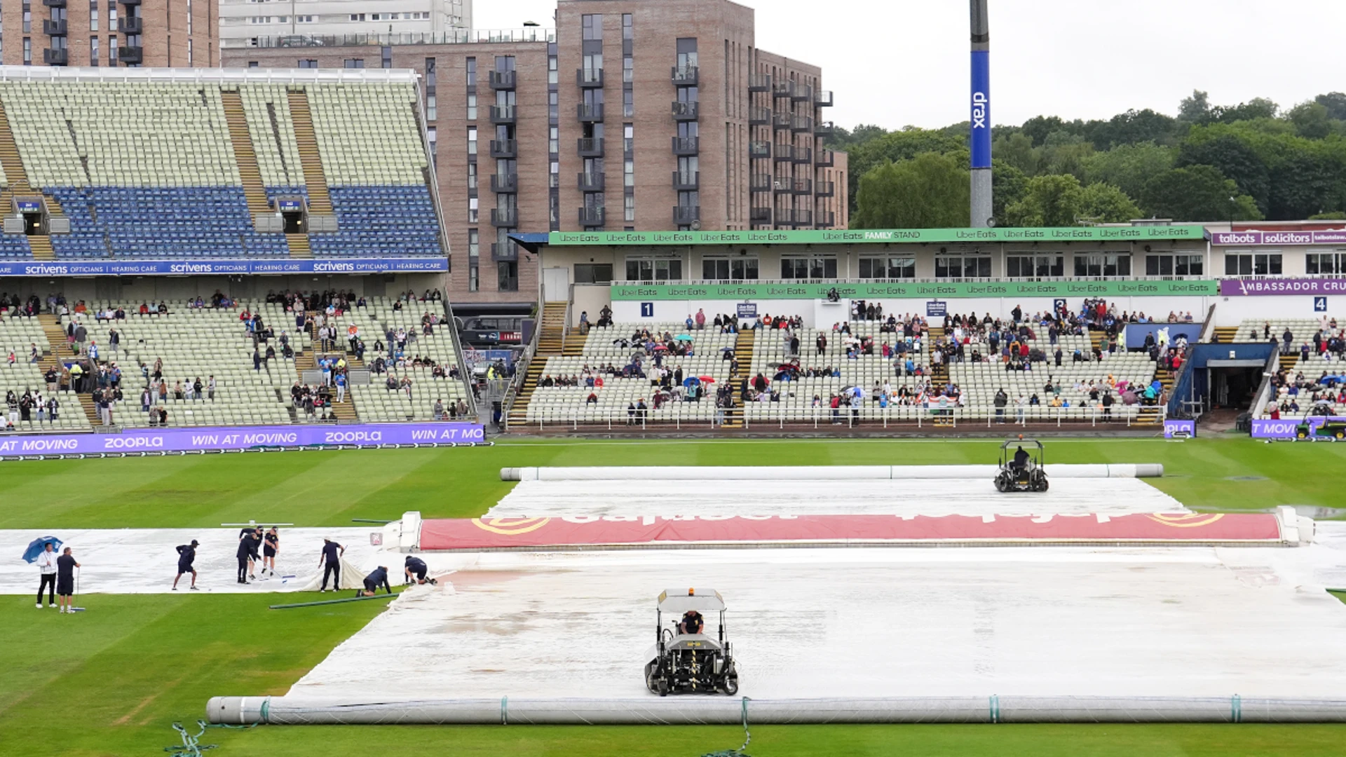 Rain delays play on day five with India needing seven wickets to beat England